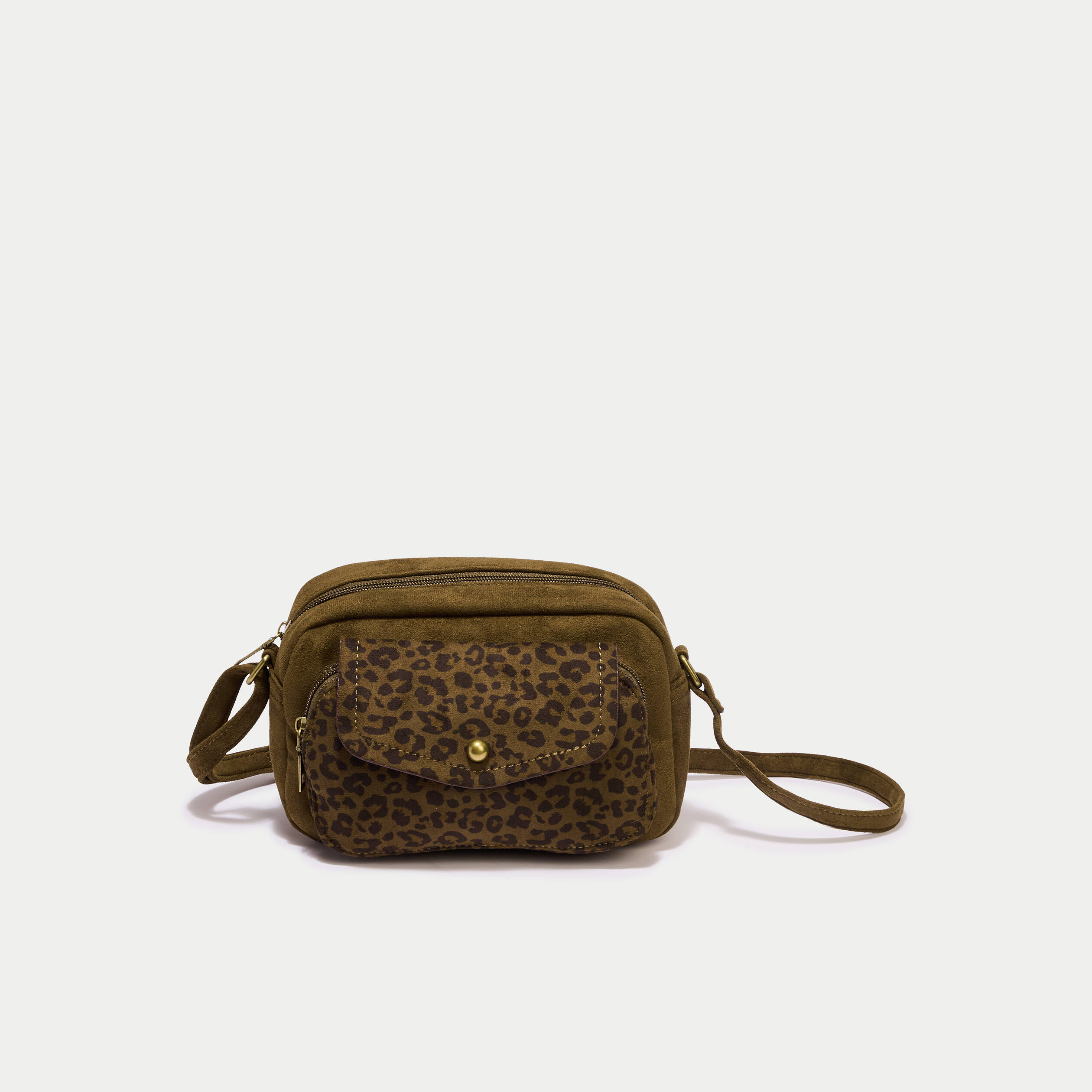 Sac aspect daim vert kaki femme