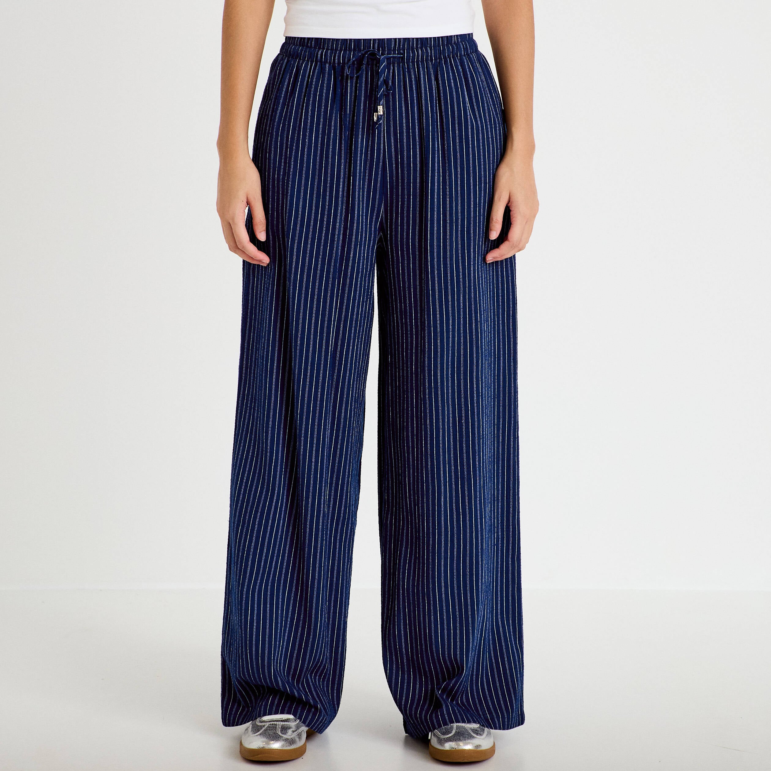 Pantalon bootcut taille standard bleu femme