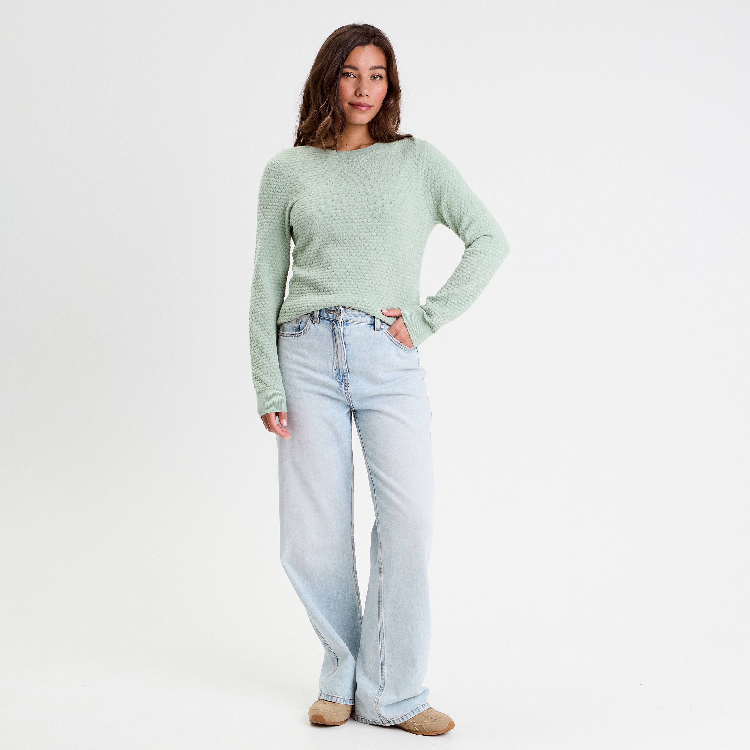 pull col bateau vert pastel femme Pull col bateau vert pastel femme
