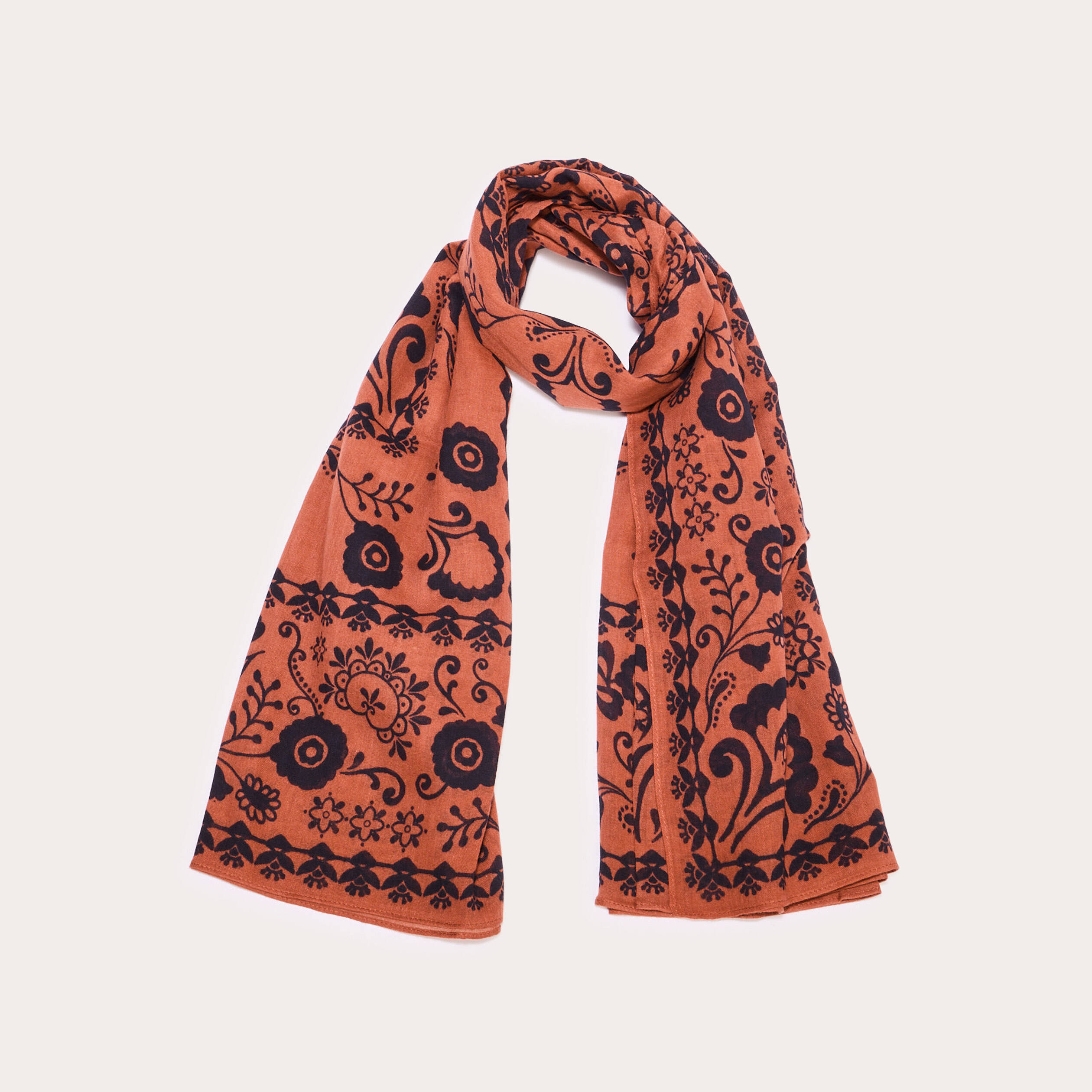 Foulard carré rouge clair femme Vibs