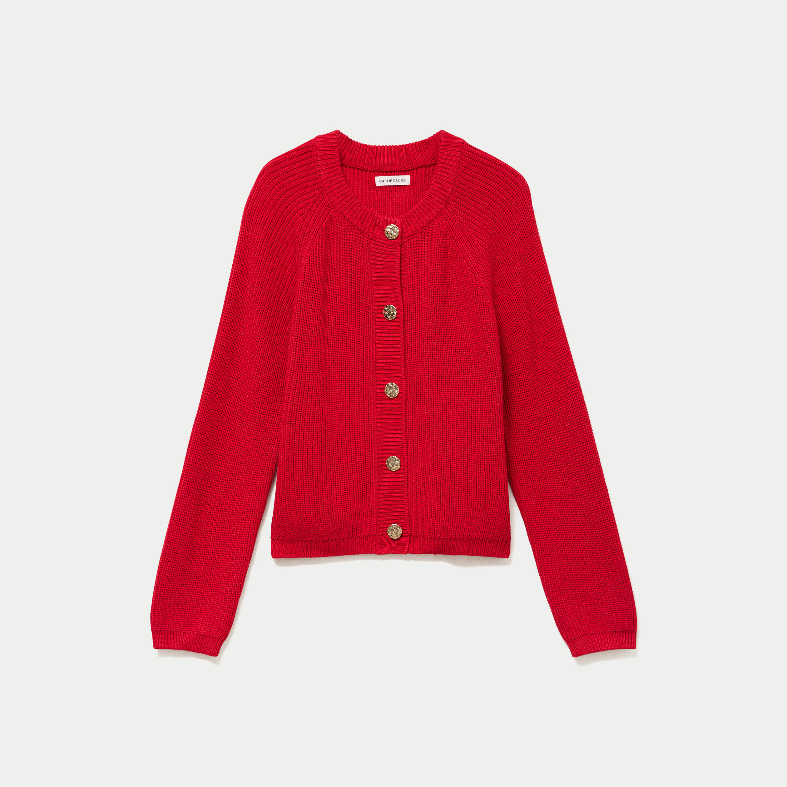 Gilet manches longues rouge femme