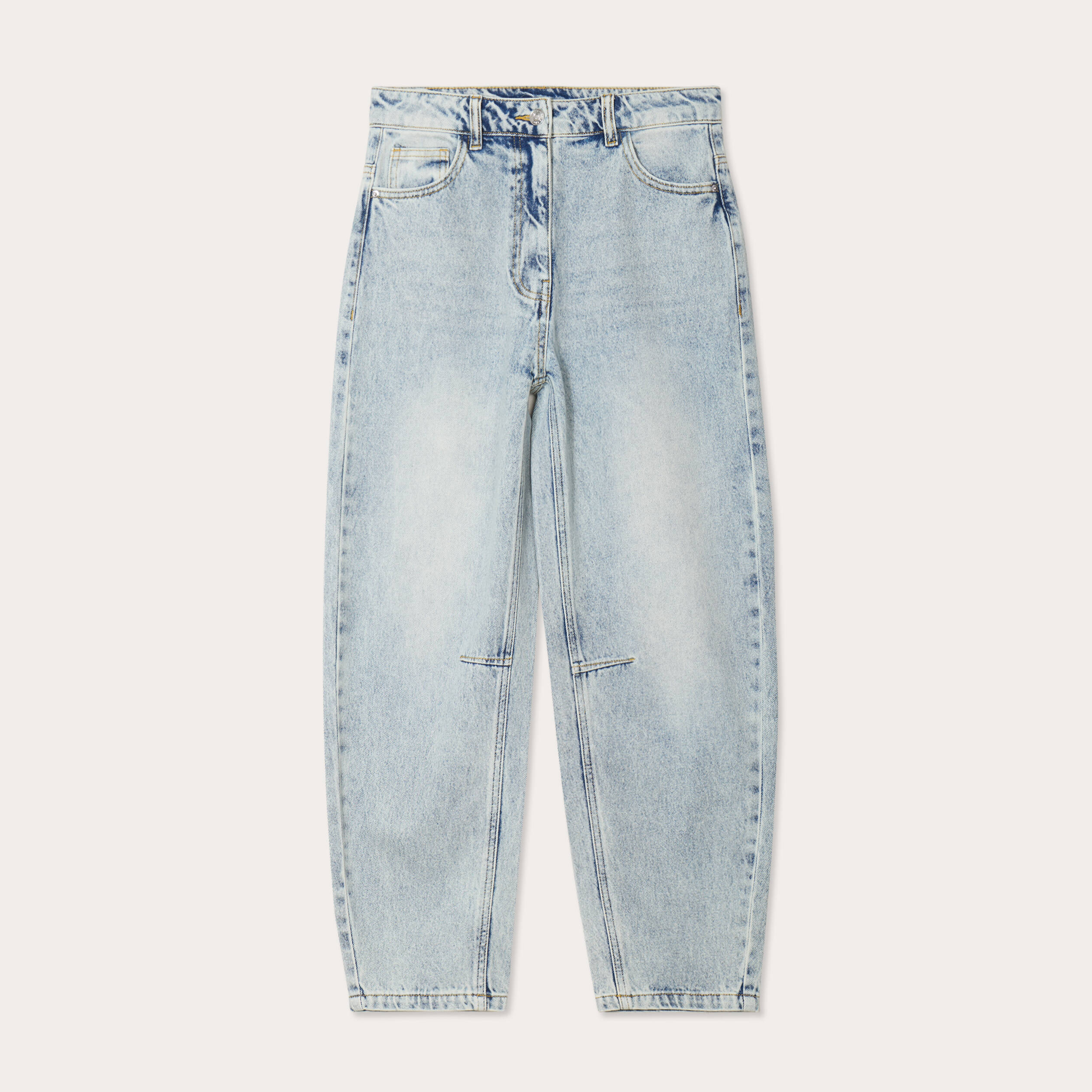 Jeans balloon denim bleach femme