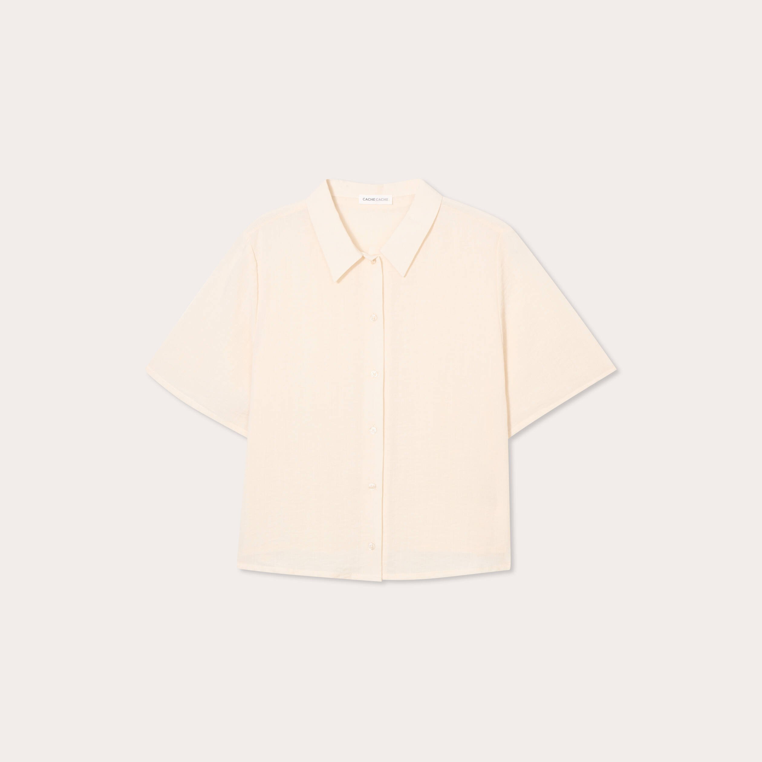 chemise manches courtes ecru femme Chemise manches courtes ecru femme