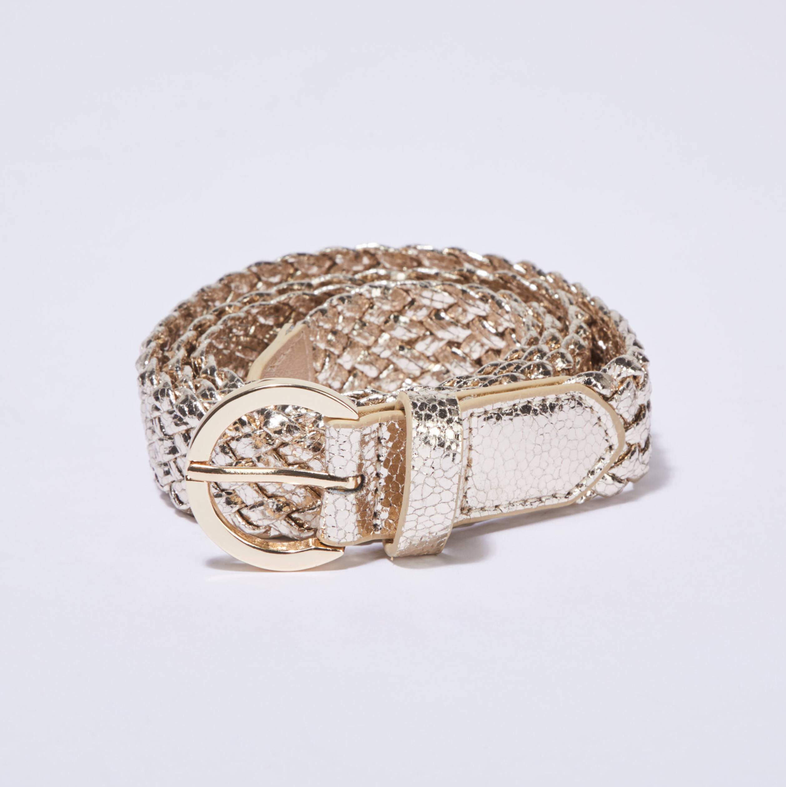 Ceinture tressée dorée femme 2025
