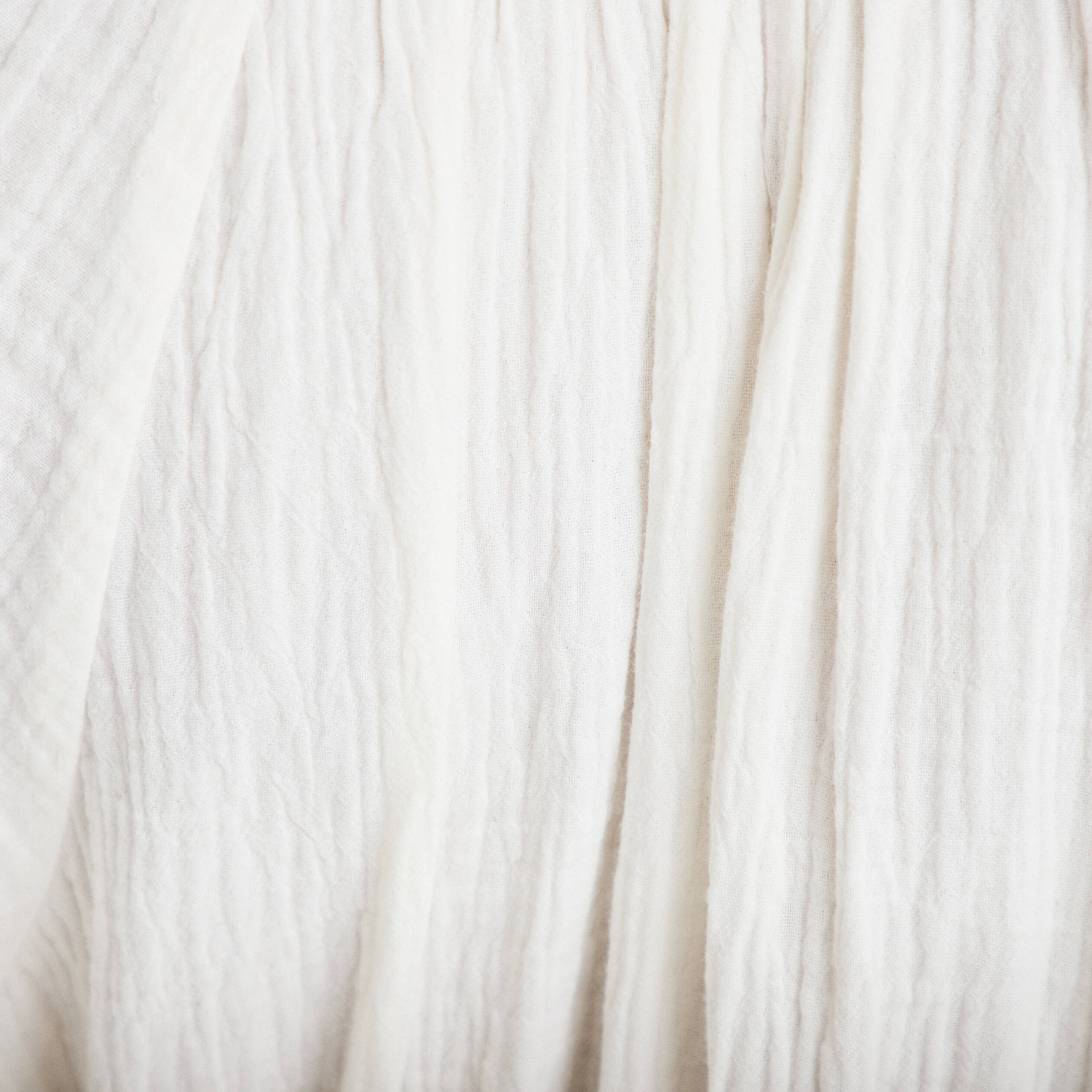 Robe midi pliss&eacute;e col v manches courtes blanc femme