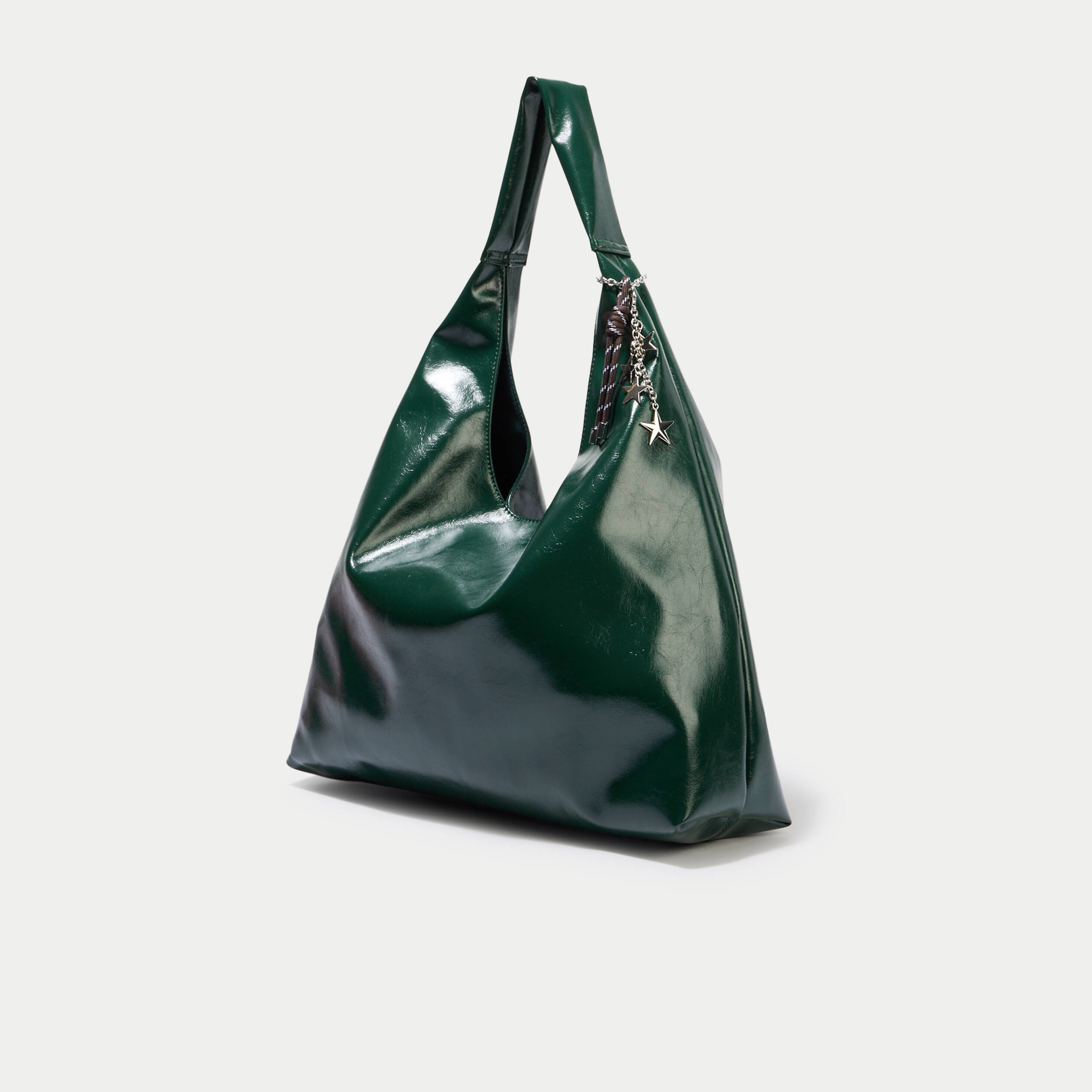 Sac avec pendentif charms vert fonc&eacute; femme