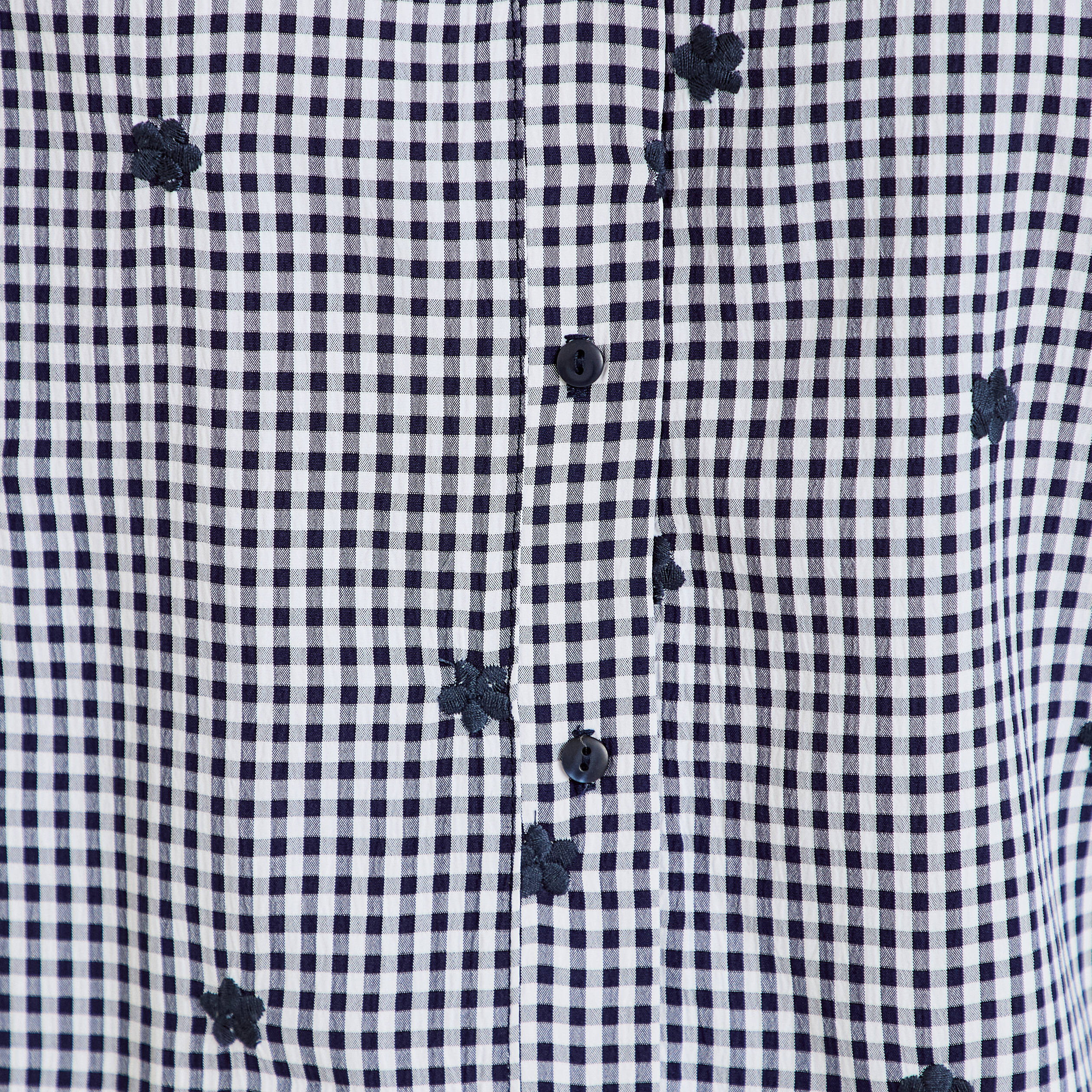 Chemise droite col classique manches 3/4 bleu marine femme
