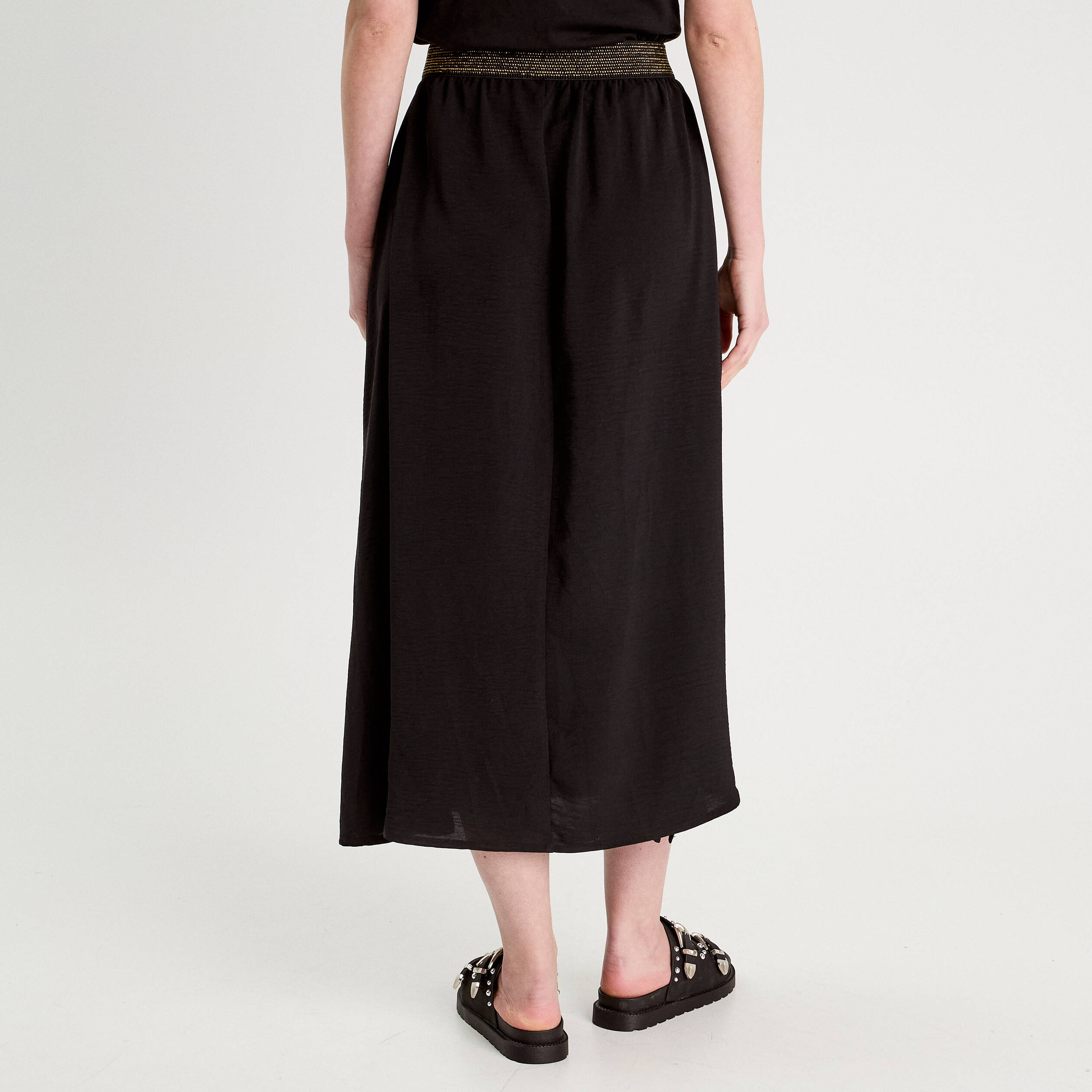 jupe longue evasee fluide noir femme Jupe longue évasée fluide noir femme