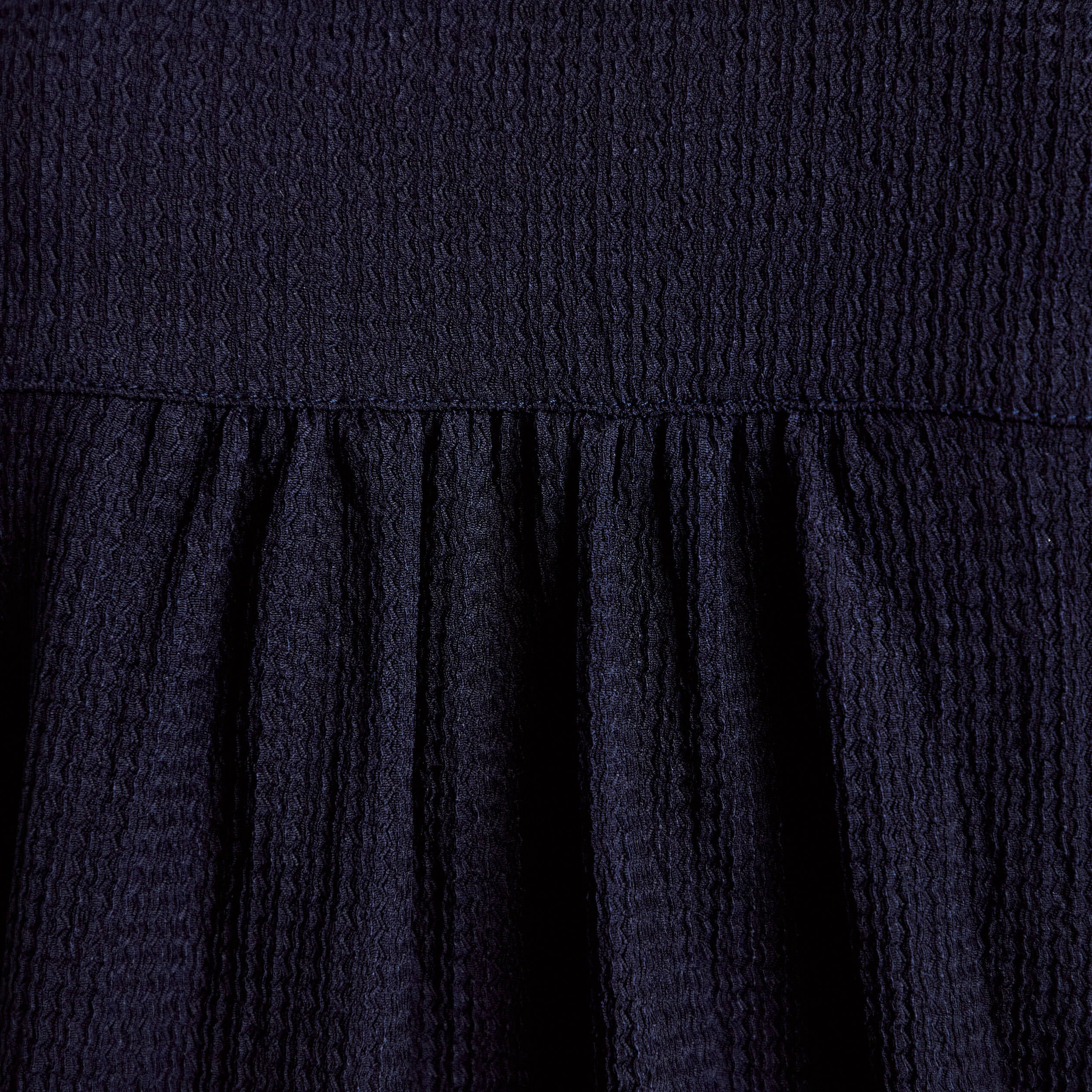 Blouse maille relief&eacute;e bleu marine femme