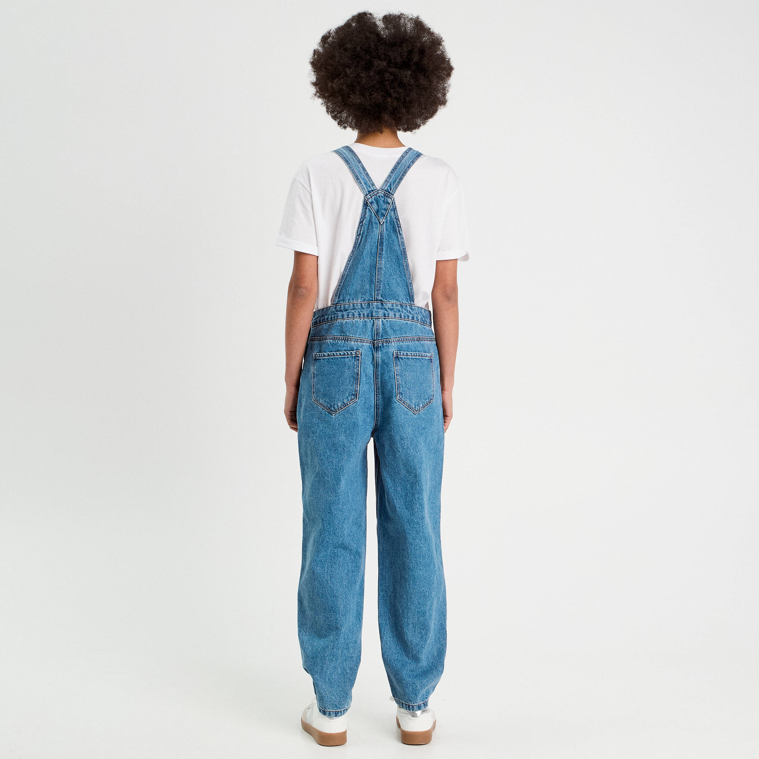salopette mom en jean denim stone femme Salopette mom en jean denim stone femme