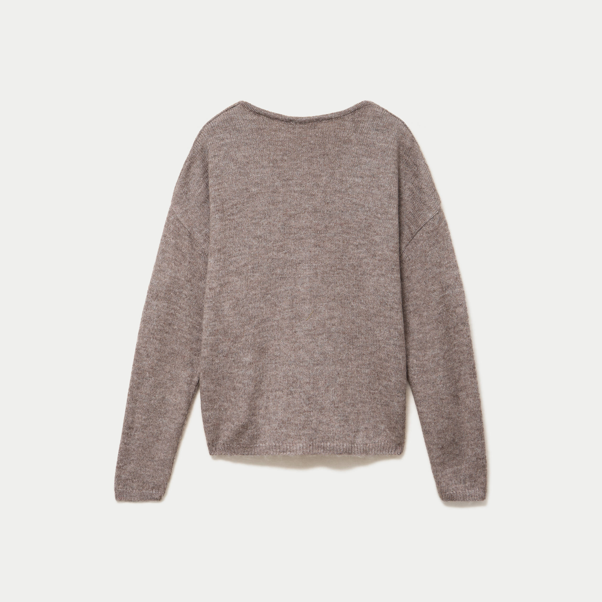 Gilet boutonn&eacute; avec col en V taupe femme