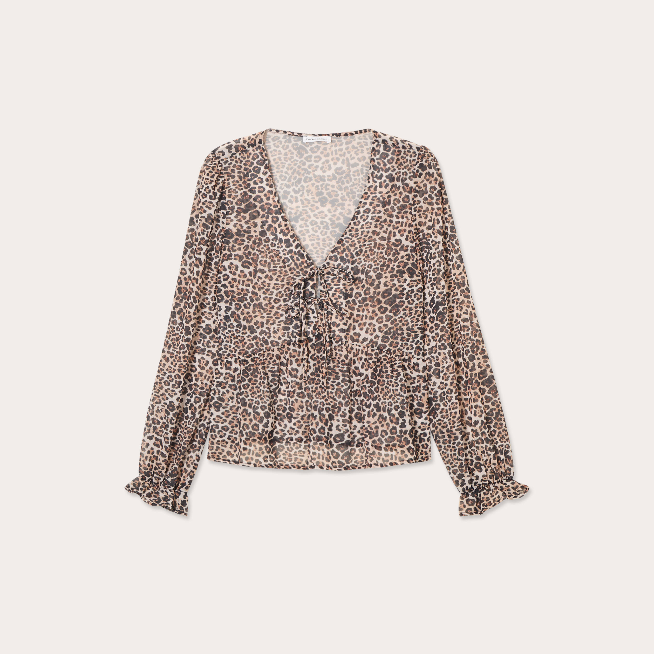 blouse nouee manches longues multicolore femme Blouse nouée manches longues multicolore femme