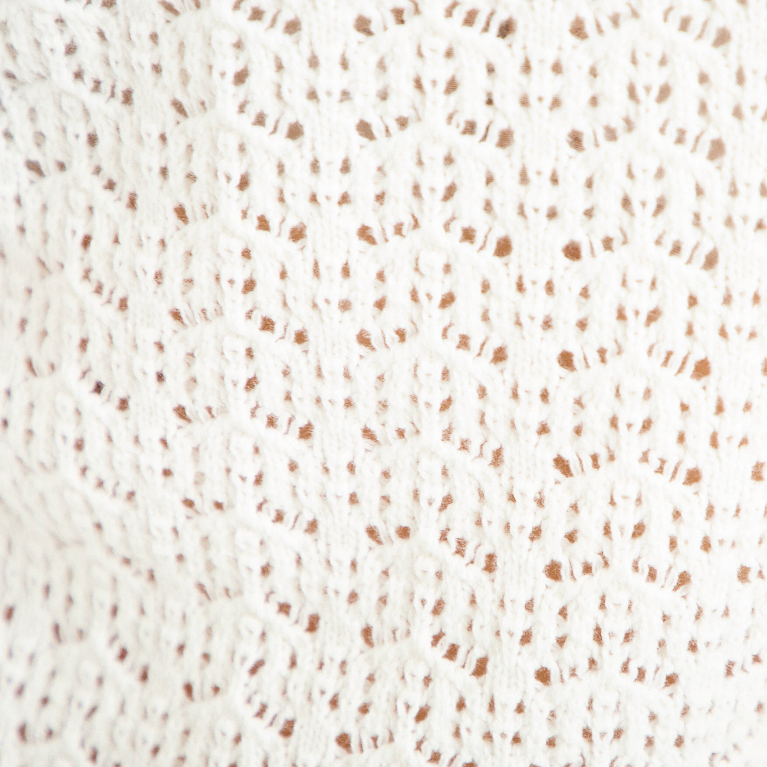 Pull ajour&eacute; ecru femme