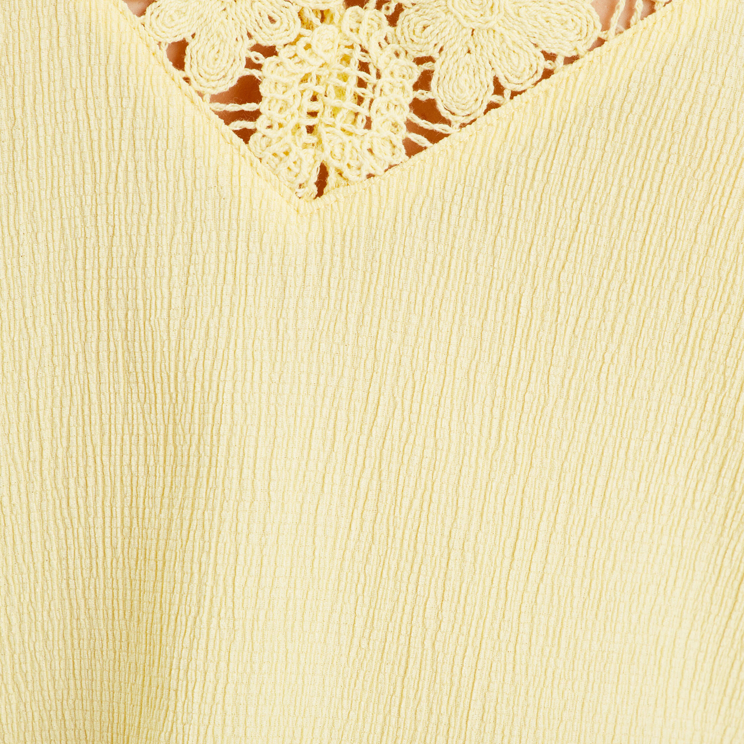 debardeur col crochet jaune clair femme Débardeur col crochet jaune clair femme