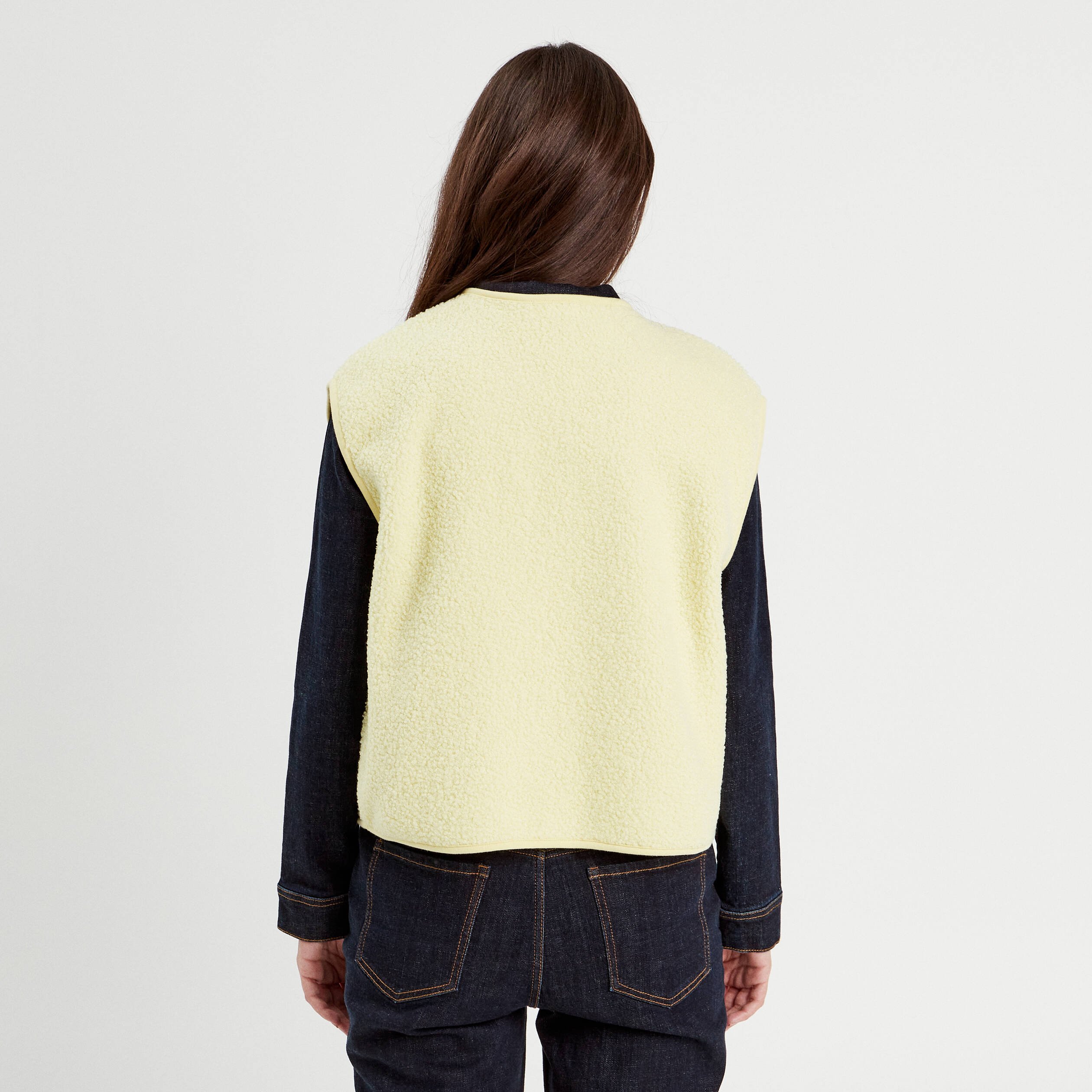 gilet polaire sans manches jaune clair femme Gilet polaire sans manches jaune clair femme