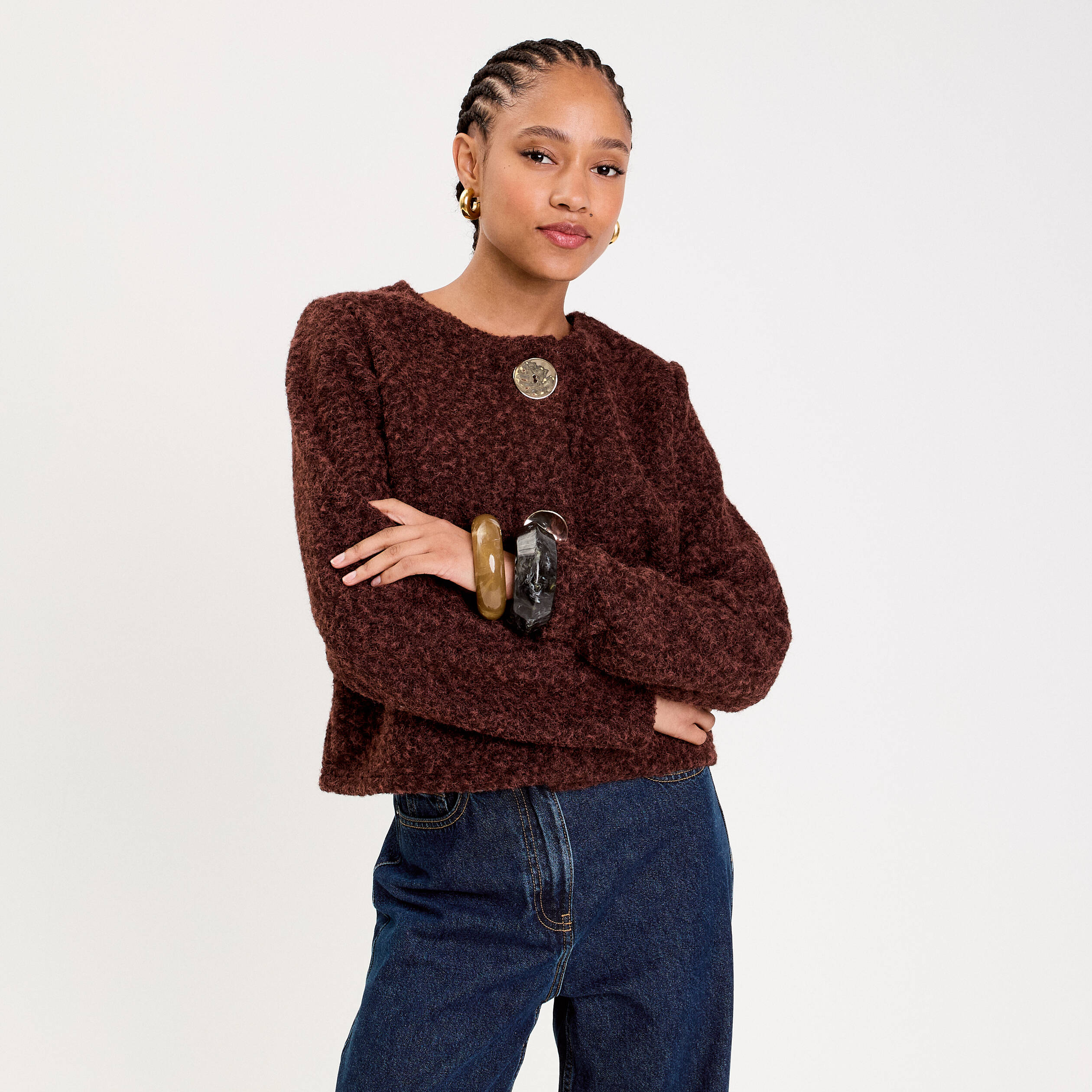 ONLY ONLCONTACT LIFE - Veste polaire - cocoa créme/marron clair