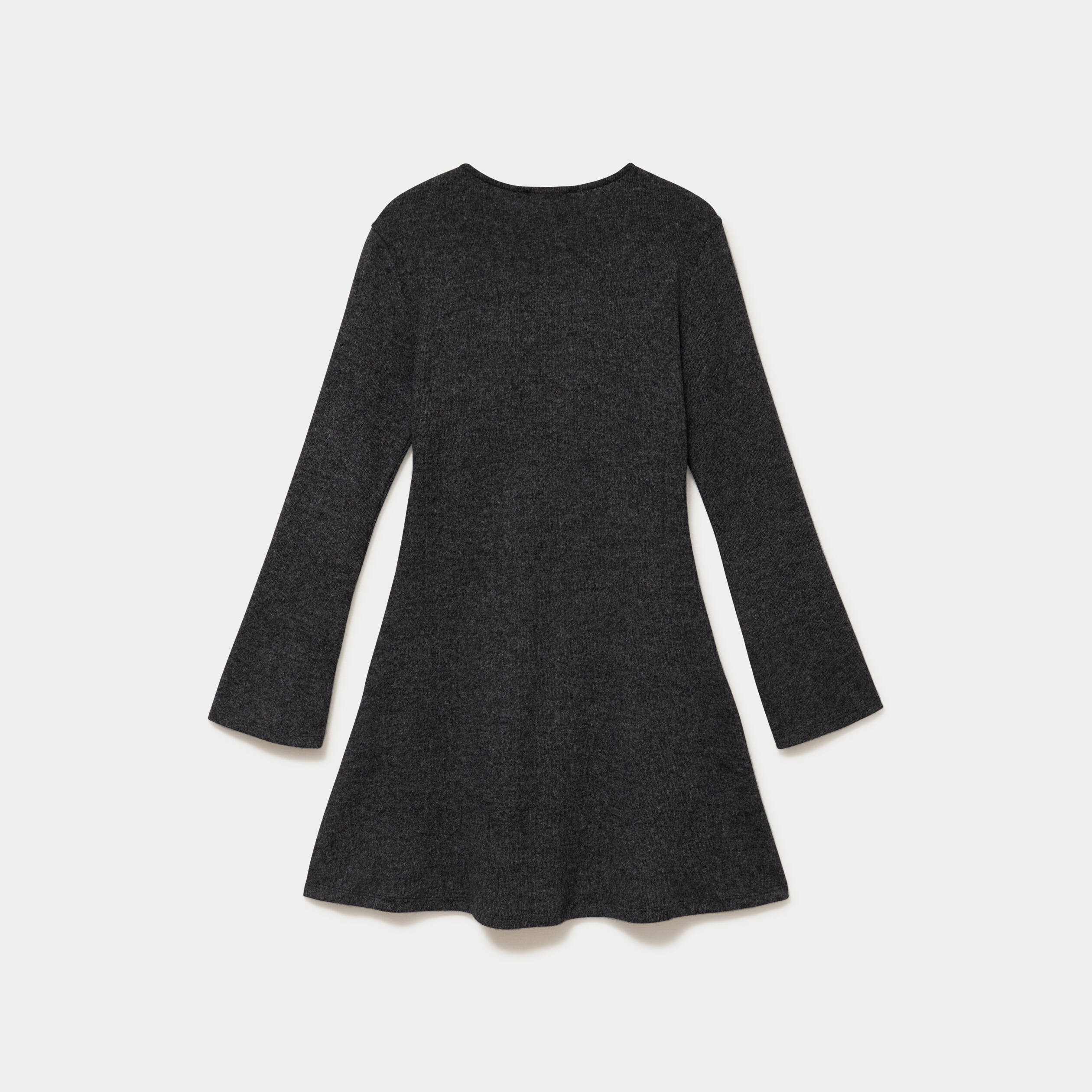Robe ajust&eacute;e courte manches longues gris femme