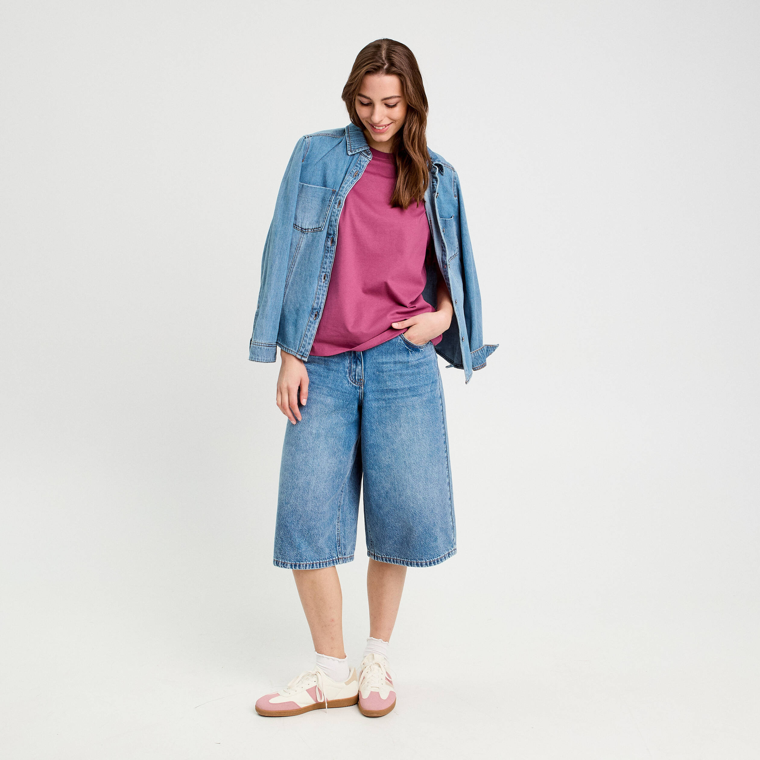 t shirt oversize col rond prune femme T-shirt oversize col rond prune femme