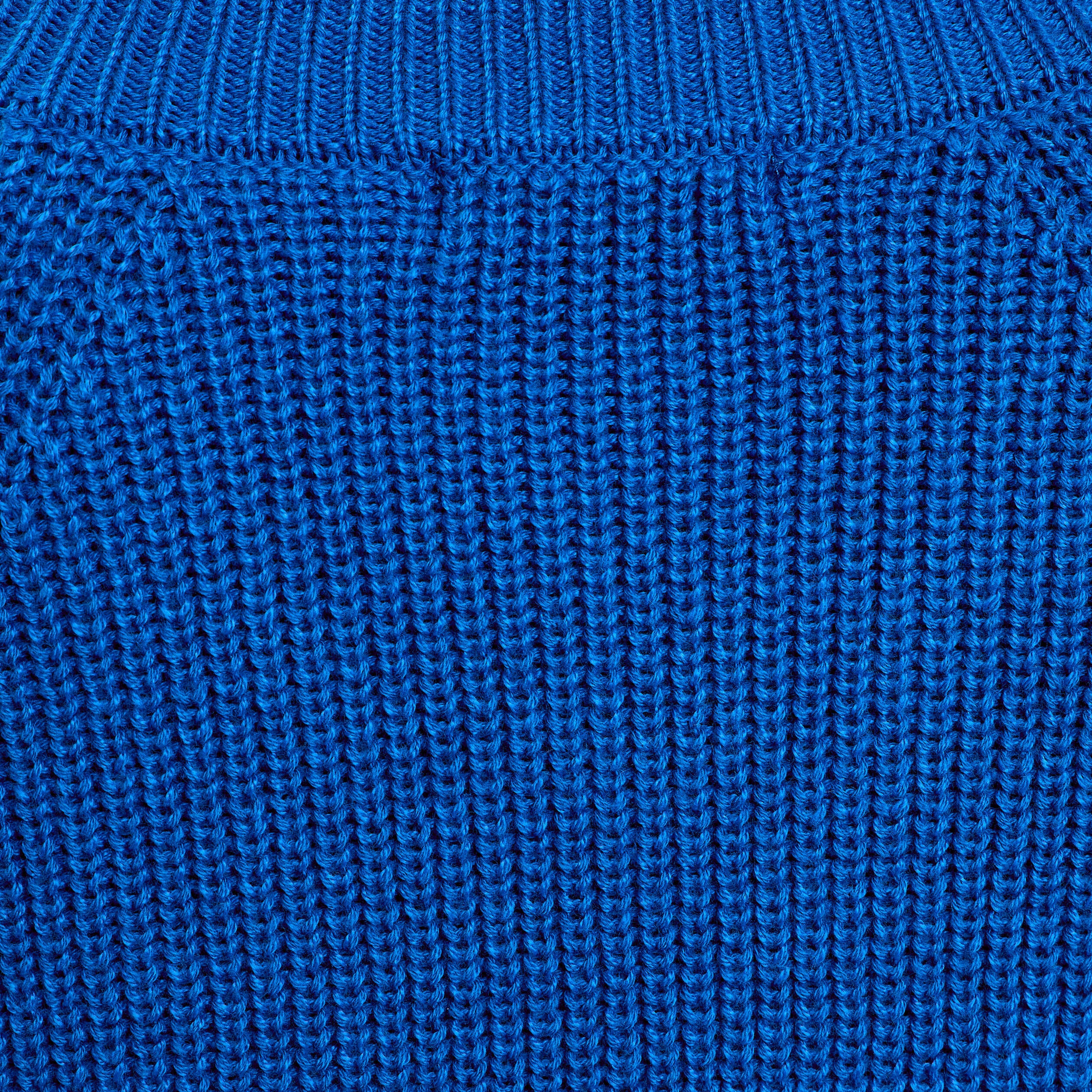 Pull col v manches longues bleu electrique femme