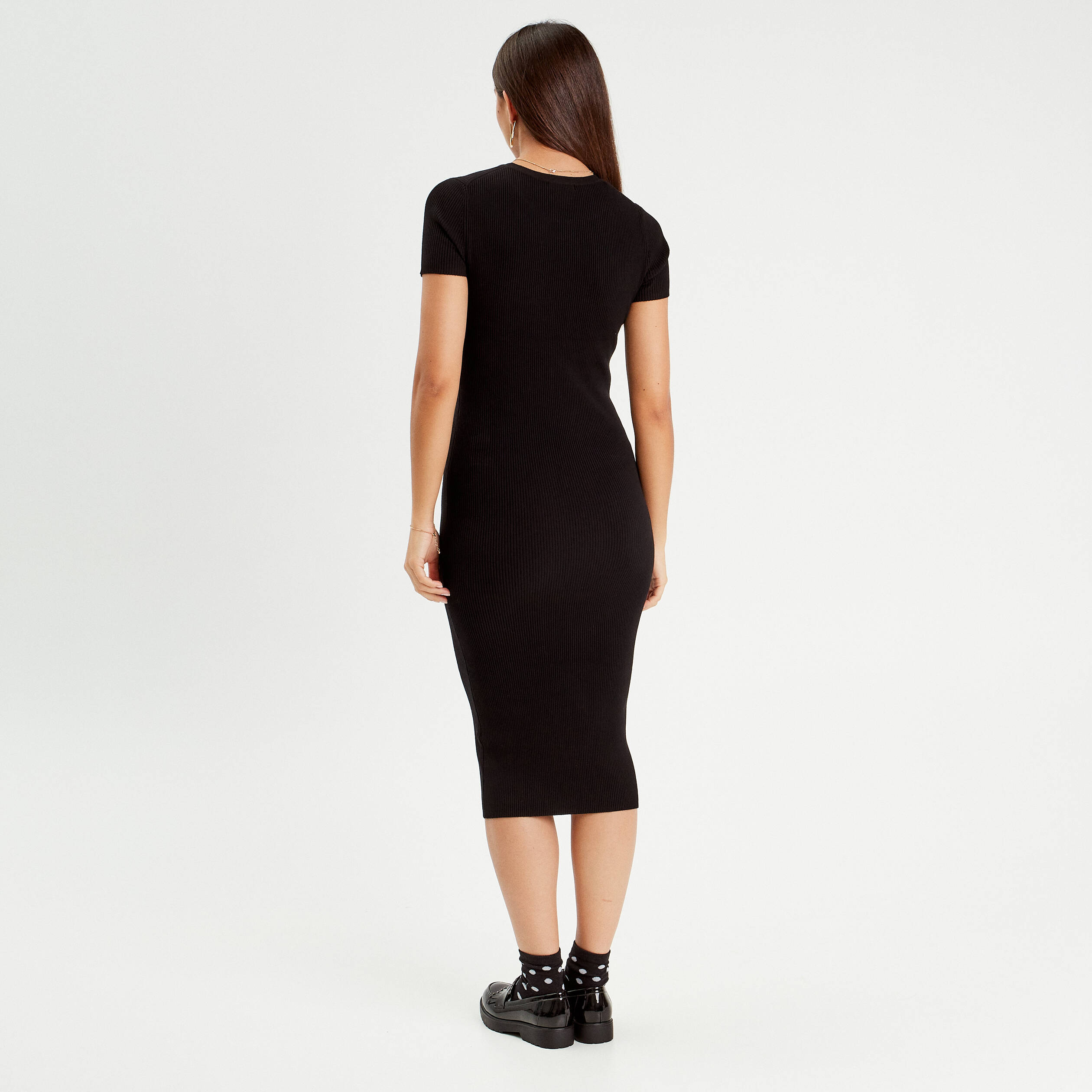 robe longue moulante cotelee noir femme Robe longue moulante côtelée noir femme