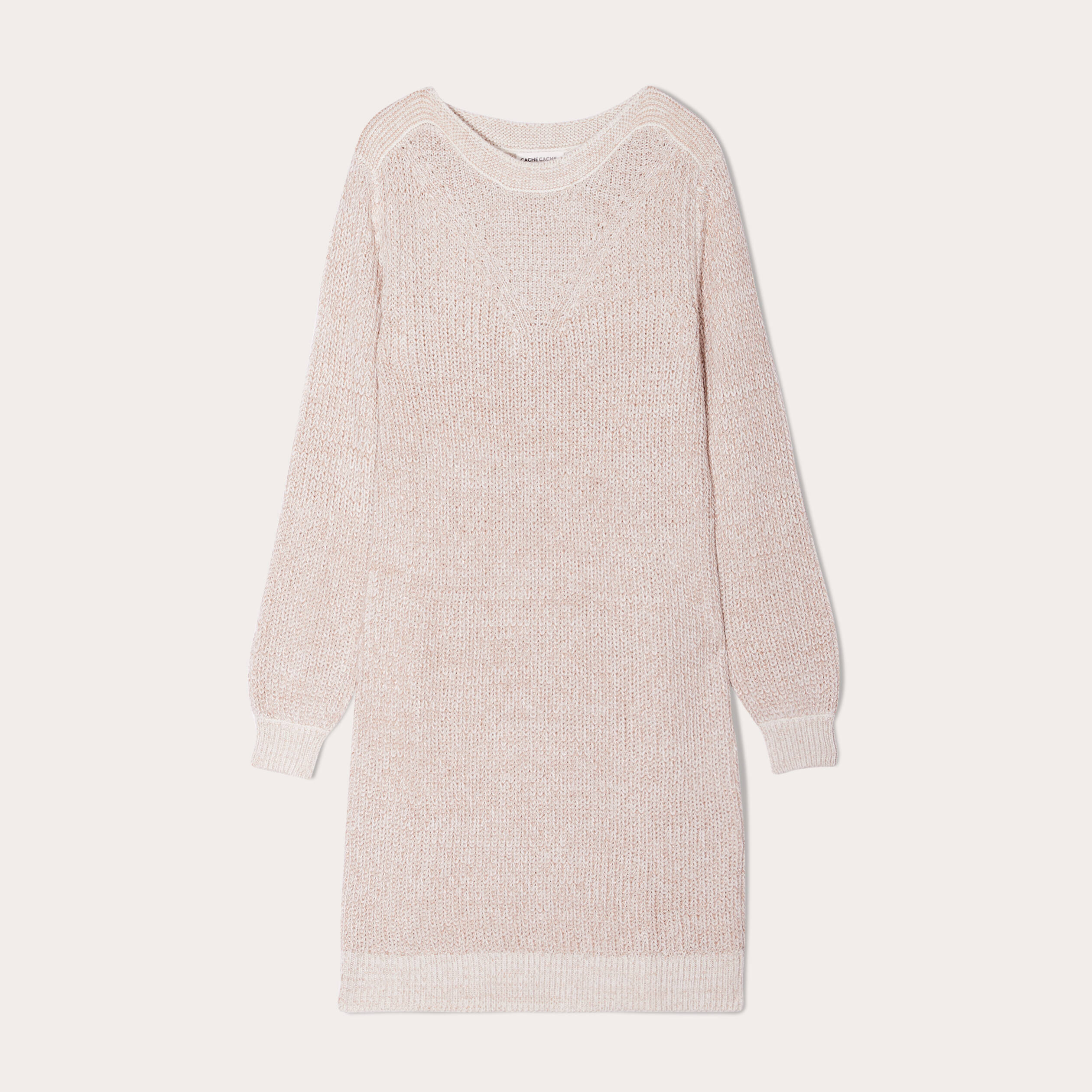 robe pull droite col rond ivoire femme Robe pull droite col rond ivoire femme