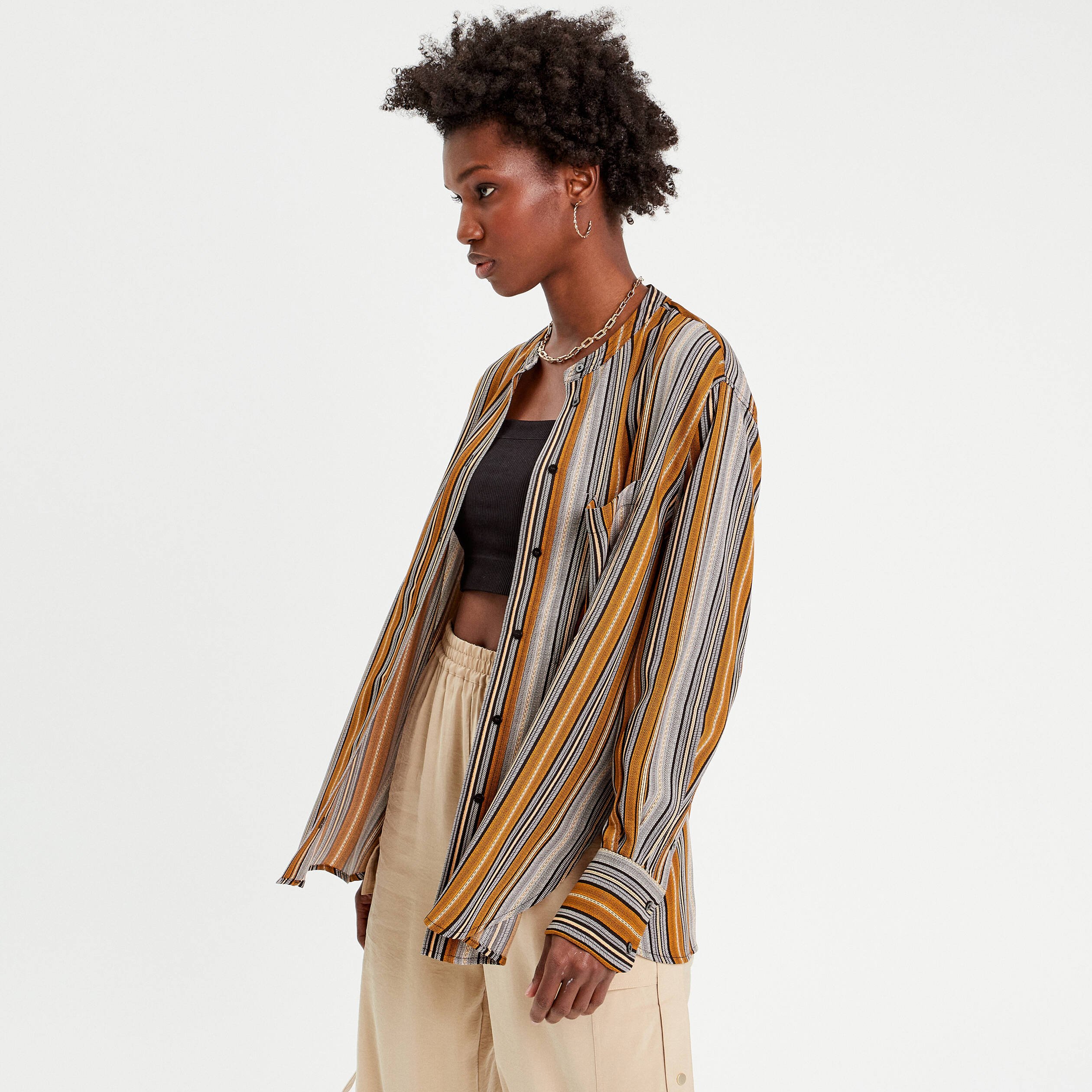 Chemise manches longues noir femme