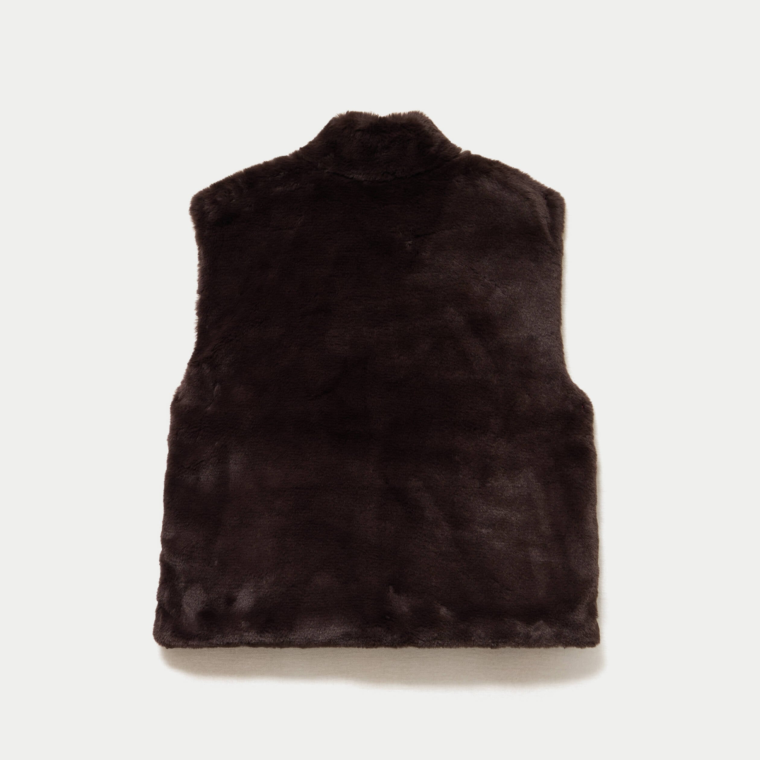 Veste r&eacute;versible sans manches marron fonc&eacute; femme