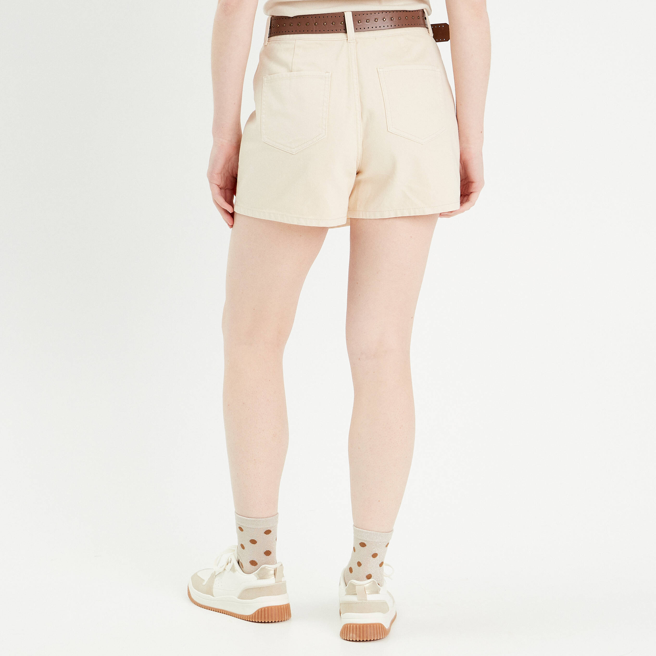 jupe short en jean sable femme Jupe-short en jean sable femme
