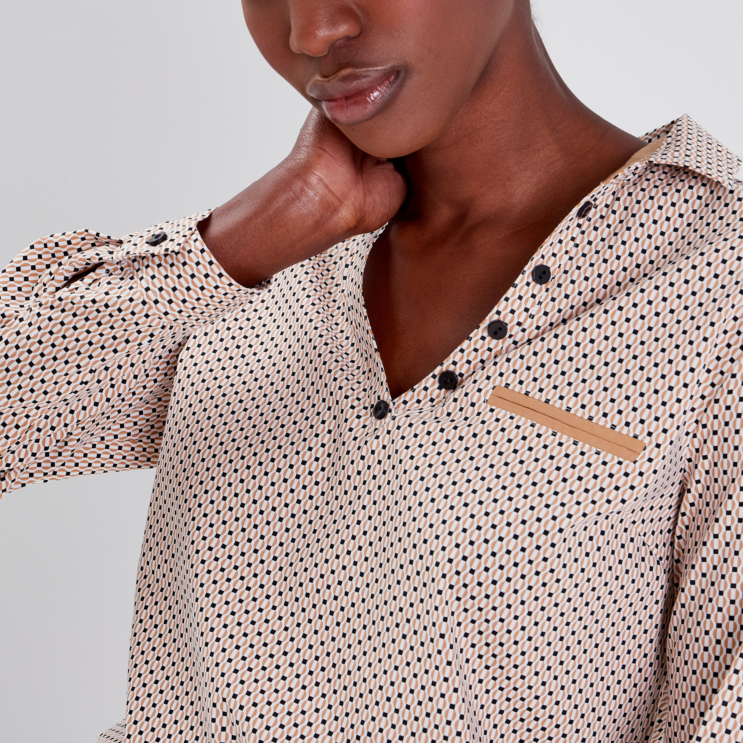 Blouse manches longues blanc femme