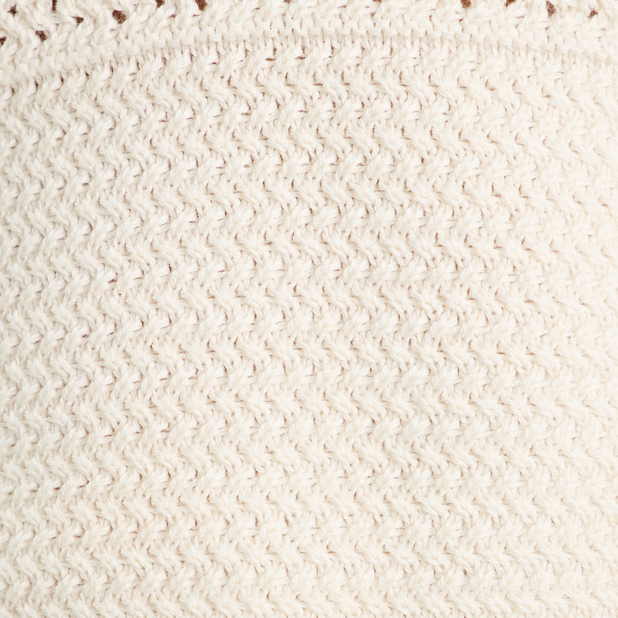 Crop top tricot brod&eacute; ecru femme