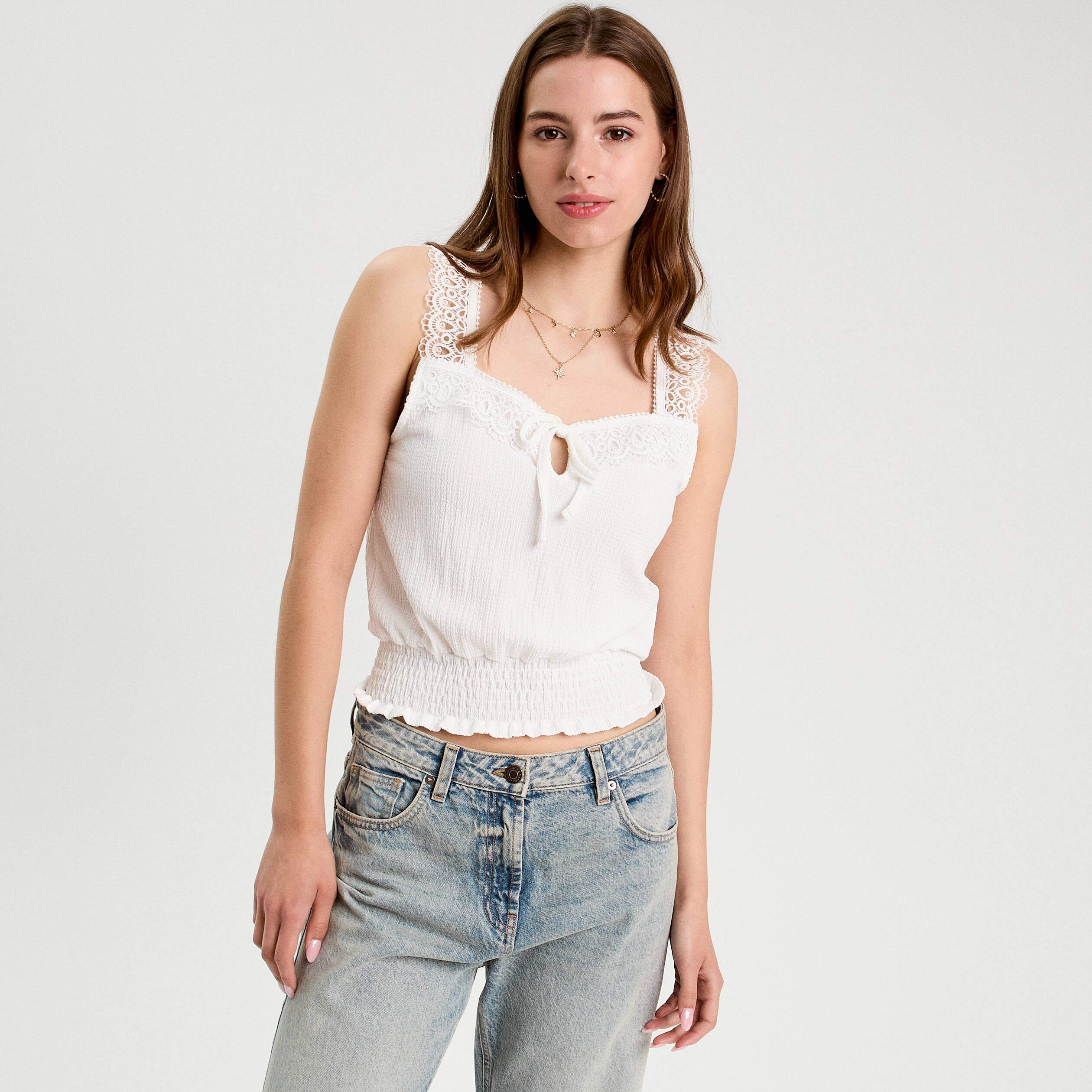 debardeur sans manches ecru femme Débardeur sans manches ecru femme
