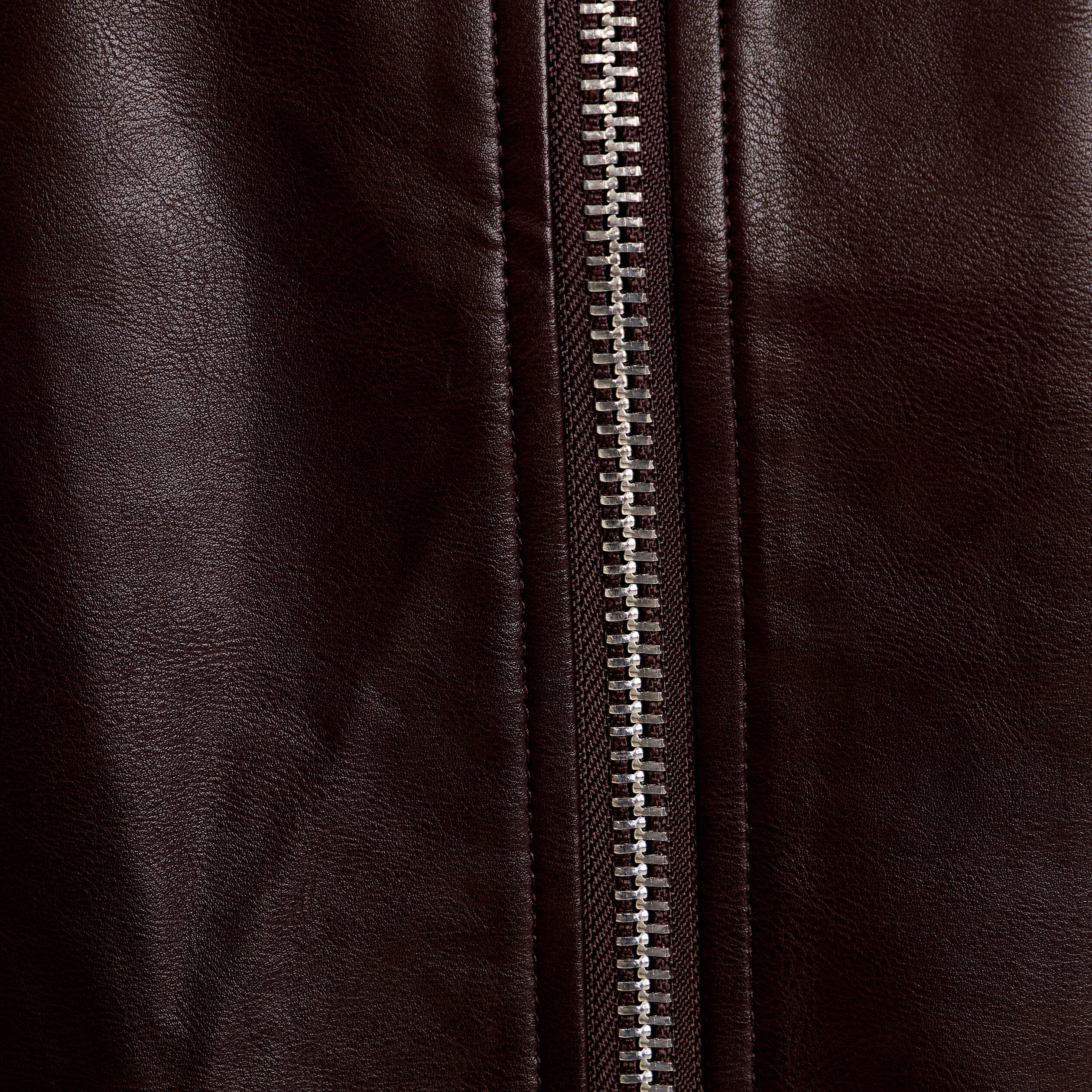 Bomber oversize similicuir col chemise marron fonc&eacute; femme