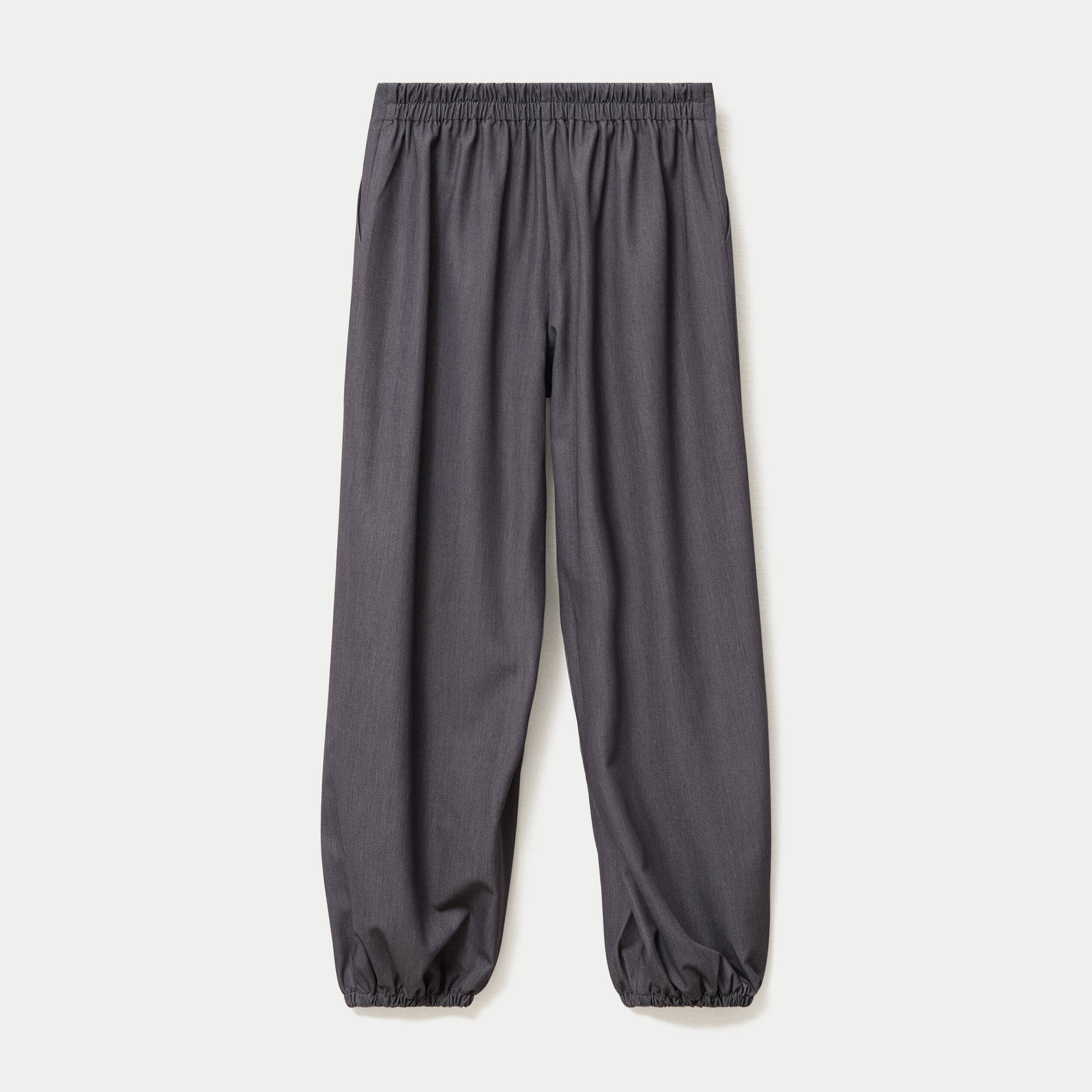 Pantalon bouffant city taille basse gris fonc&eacute; femme