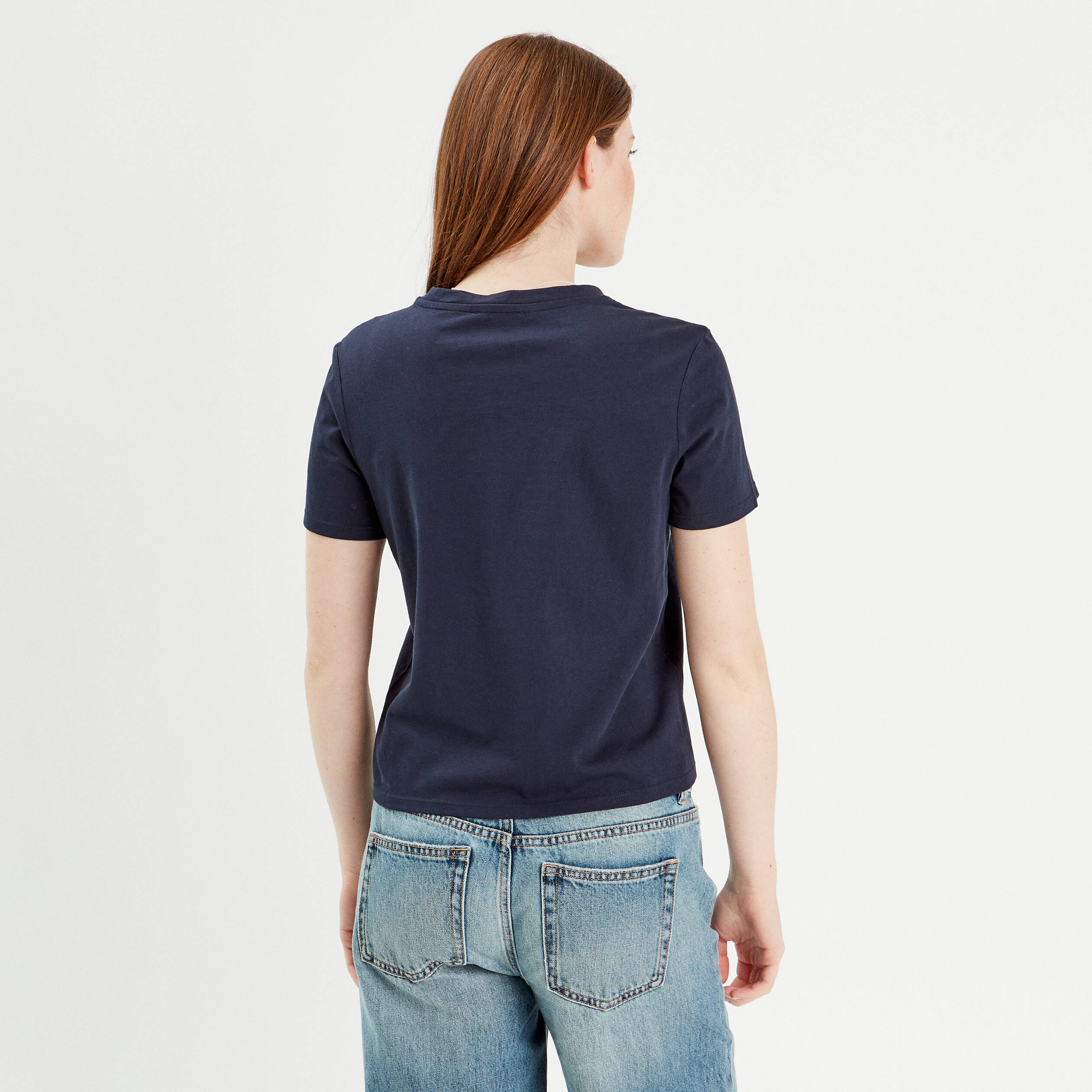 T-shirt manches courtes bleu marine femme