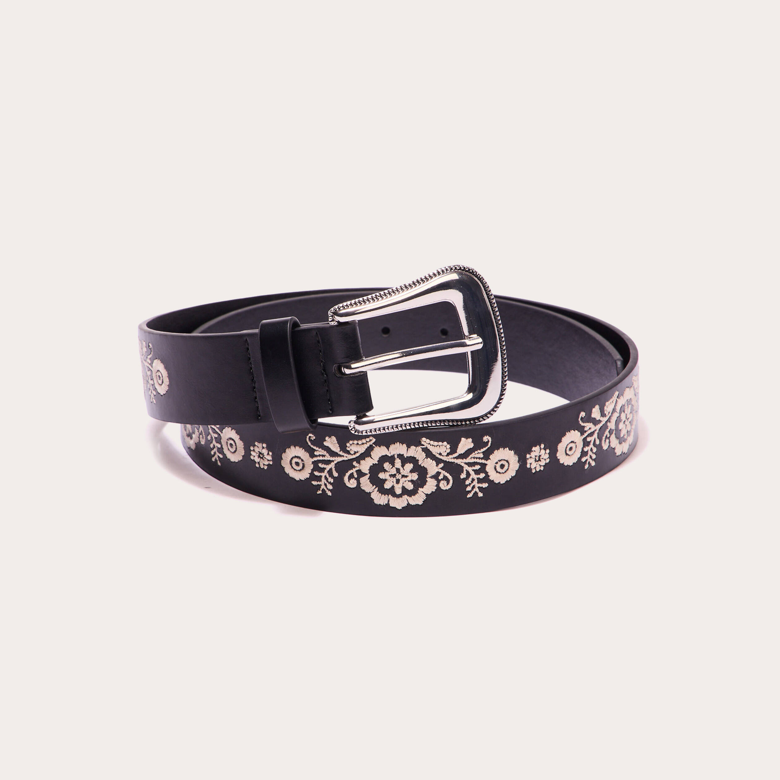 Ceinture brod&eacute;e noir femme