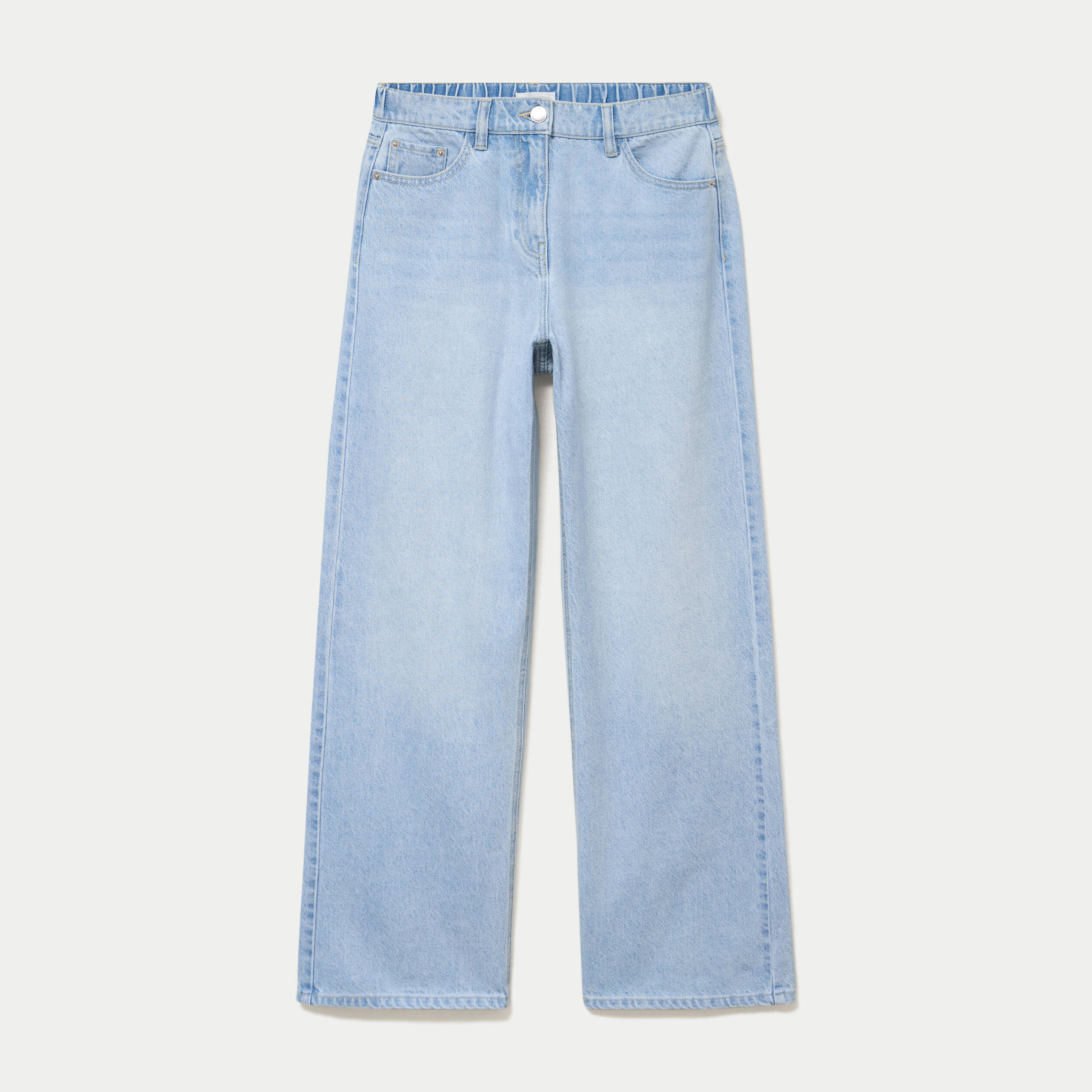 Jean wide leg taille standard denim triple stone femme