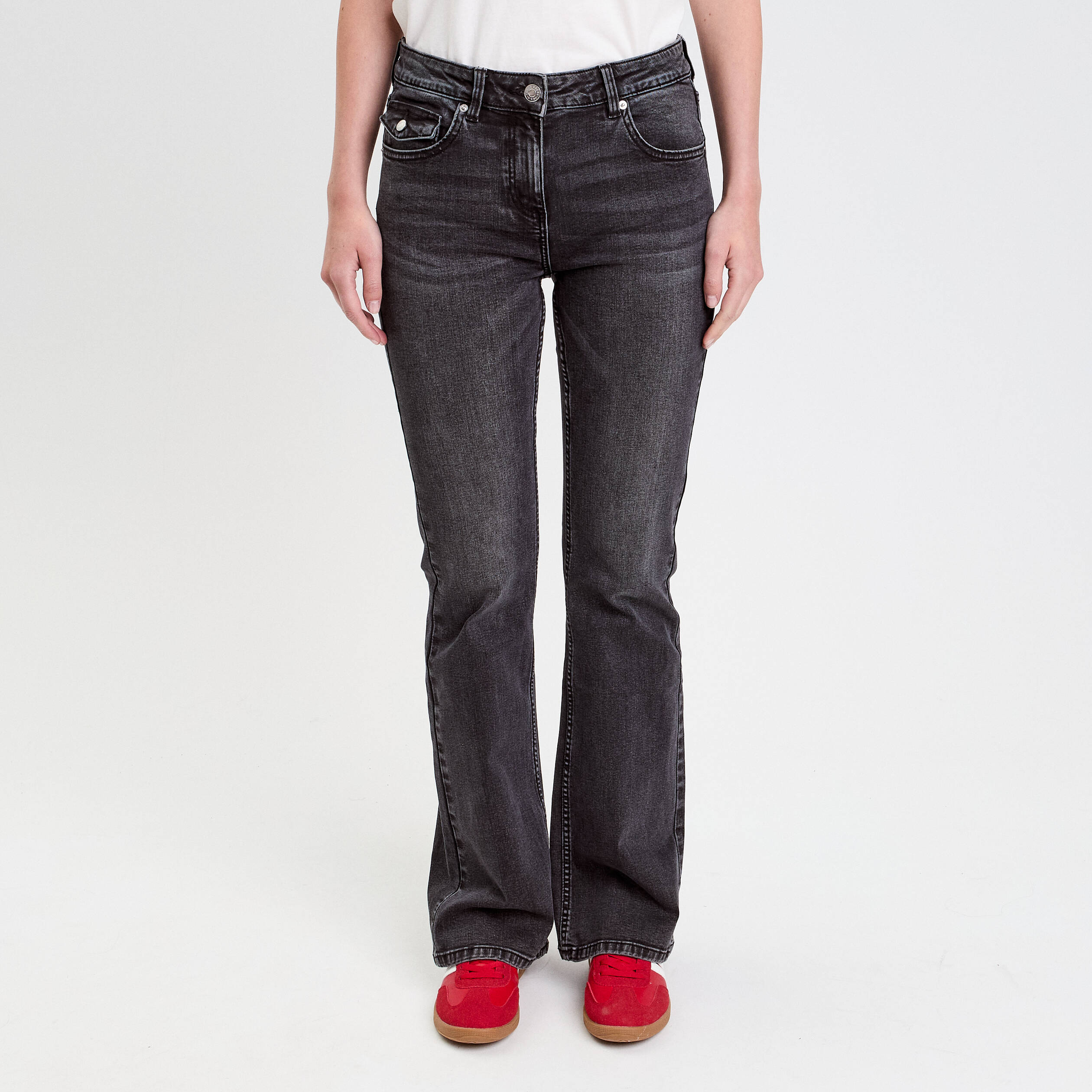 jean flare taille basse denim noir femme Jean flare taille basse denim noir femme