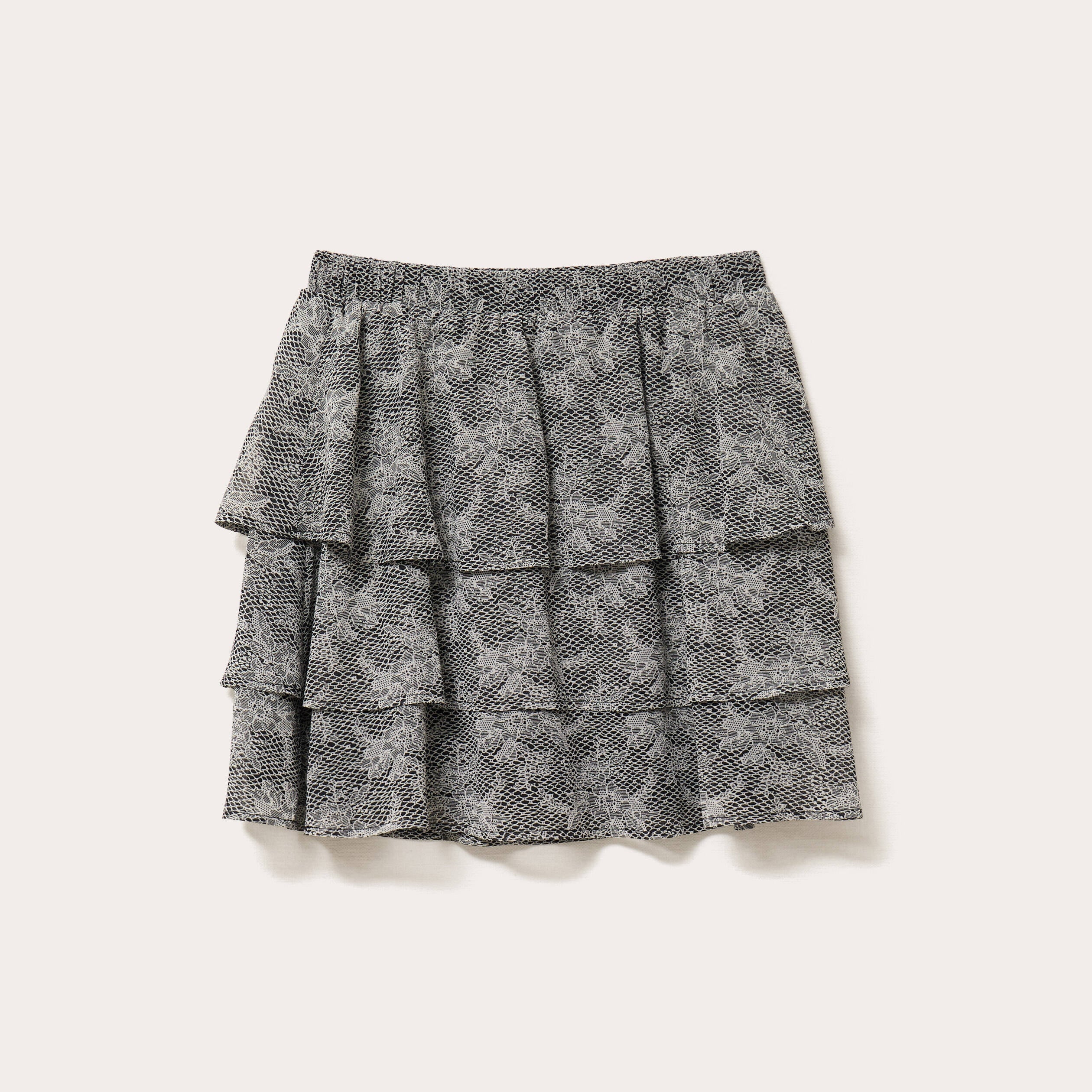 Jupe courte &eacute;vas&eacute;e doublure recycl&eacute;e blanc femme