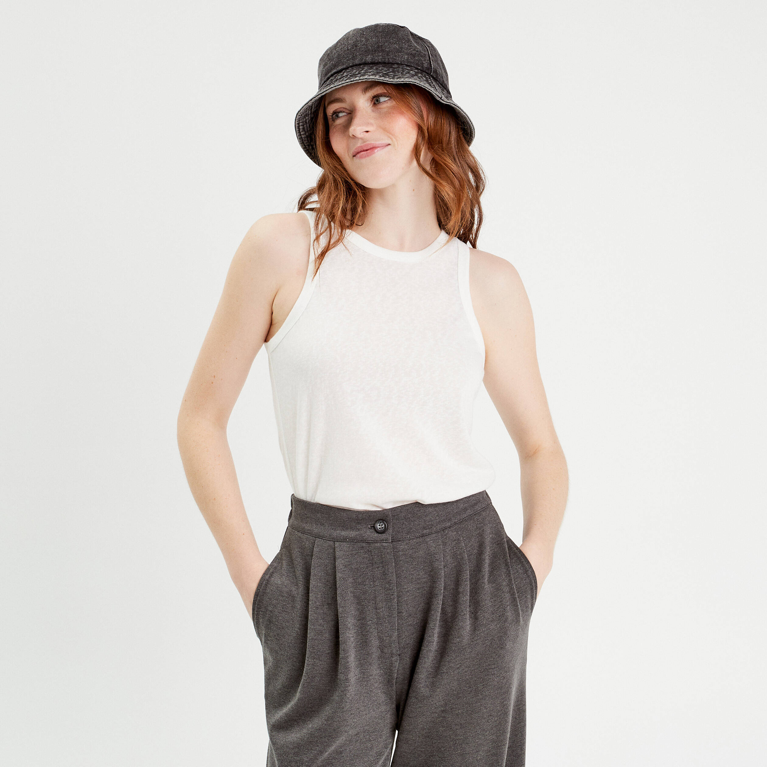 debardeur sans manches ecru femme Débardeur sans manches ecru femme