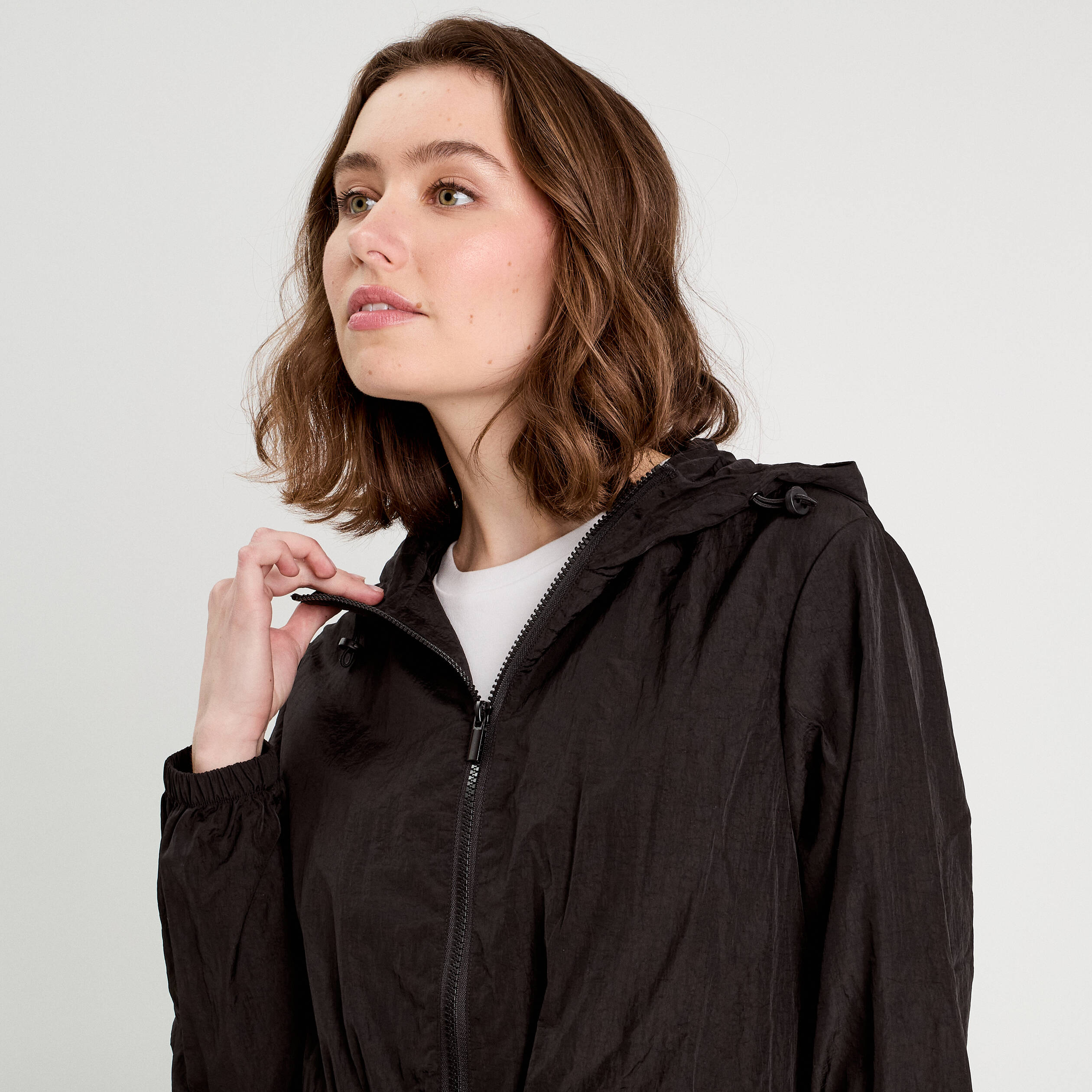 Parka d&eacute;perlante 2-en-1 avec pochette noir femme
