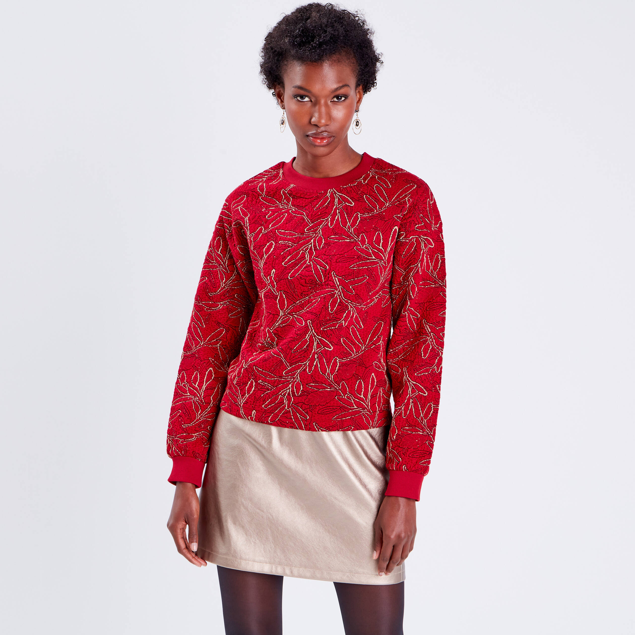 Sweat shirt rouge femme best sale