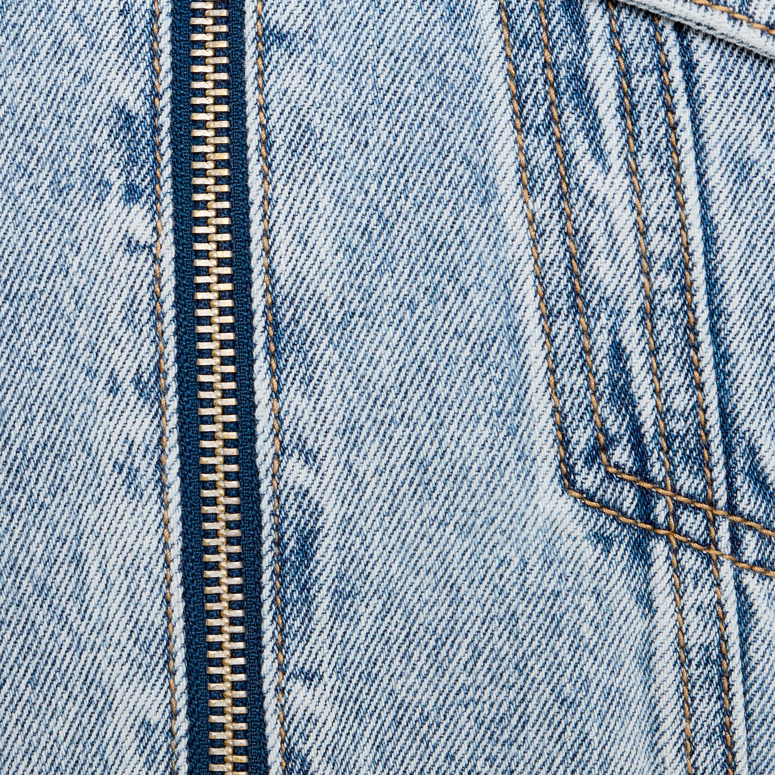 Veste zipp&eacute;e en jean denim stone femme