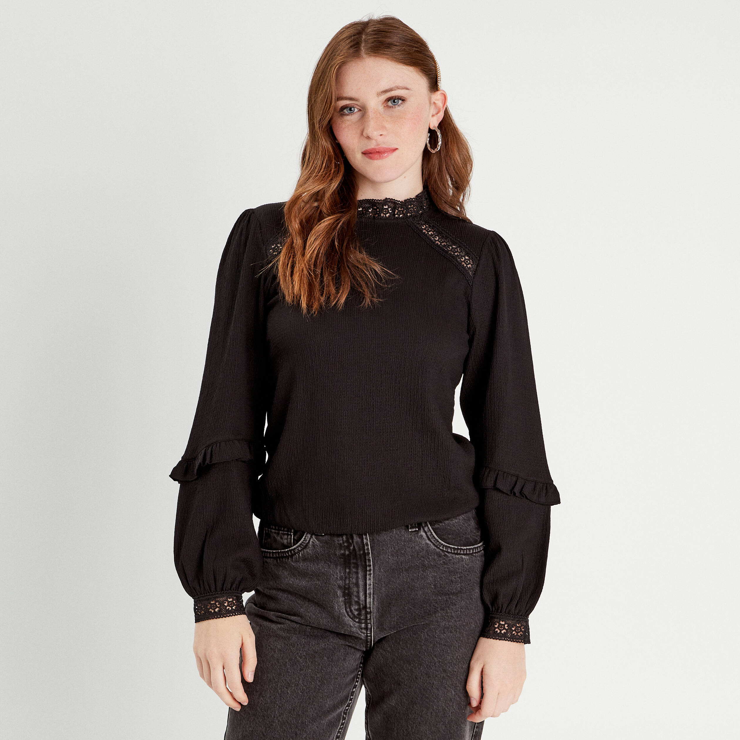 blouse manches longues noir femme Blouse manches longues noir femme