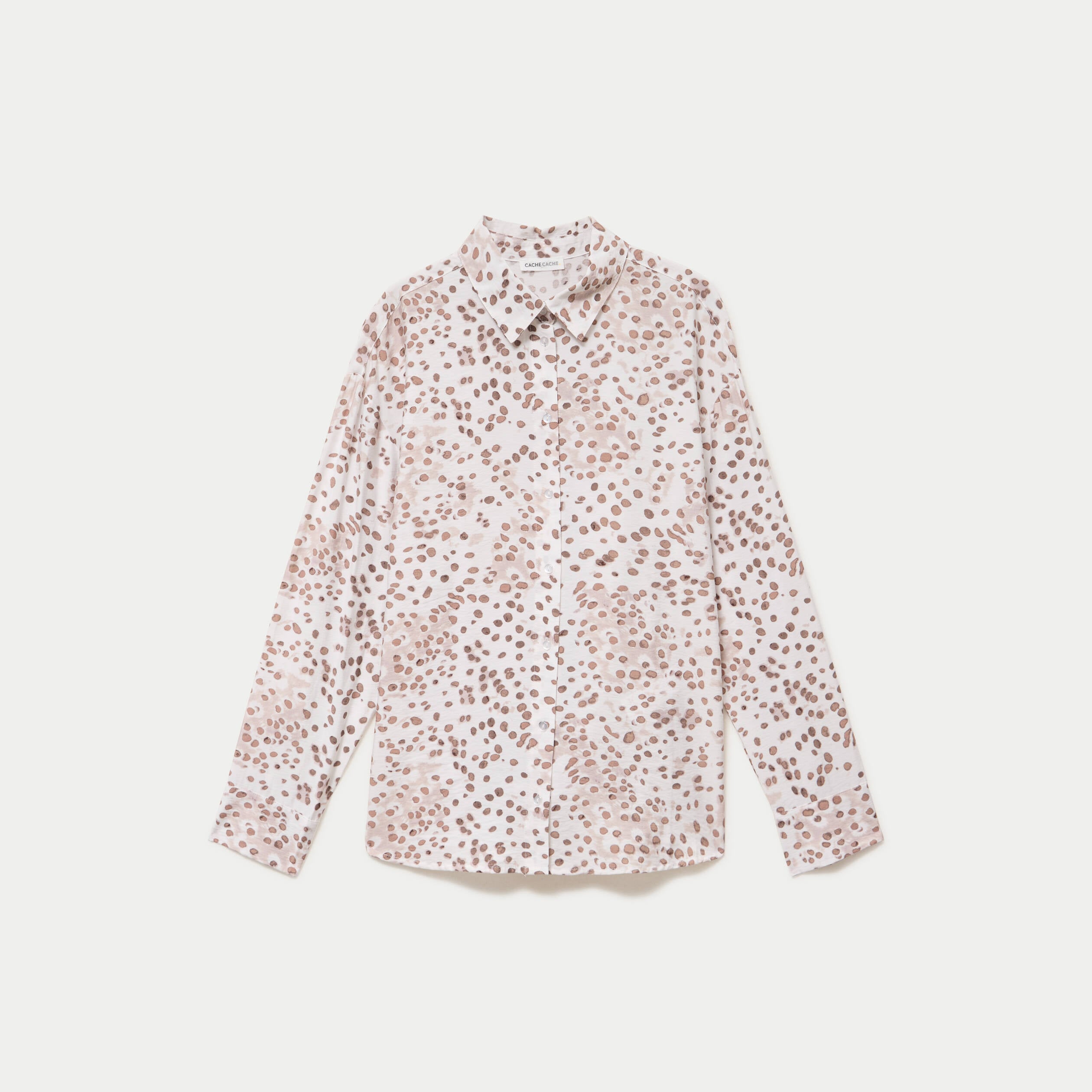 Chemise droite manches longues blanc femme