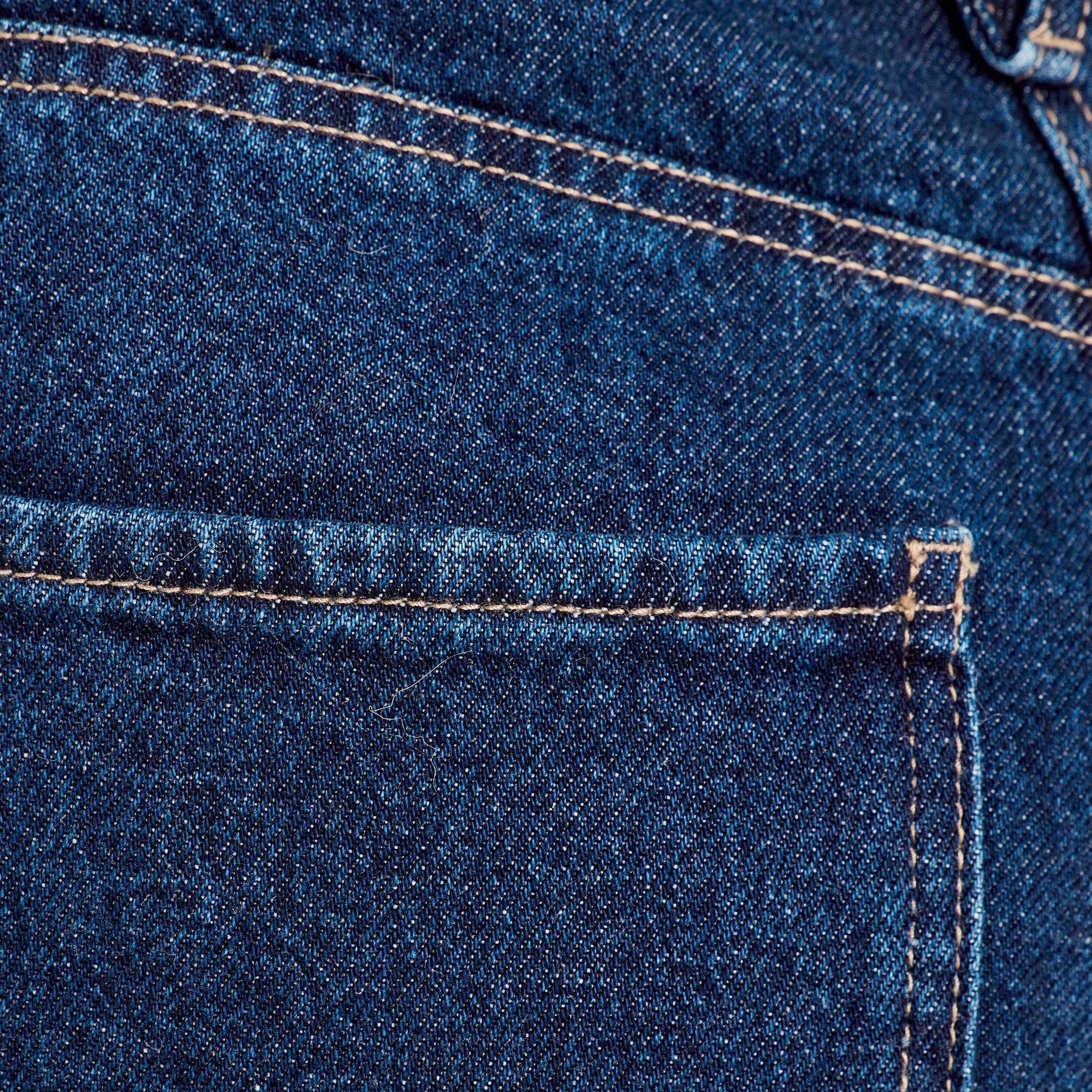 Jeans droit cropped taille haute denim brut femme