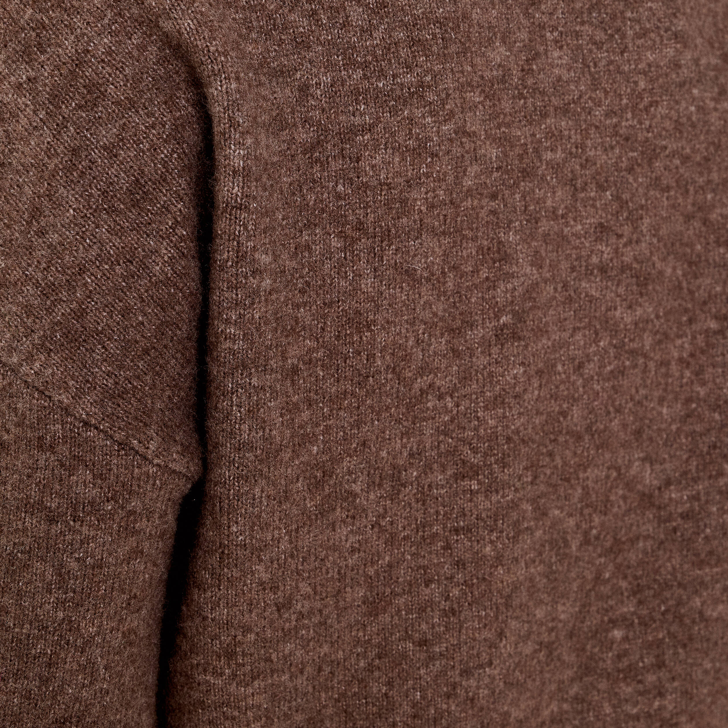 Pull col rond marron fonc&eacute; femme