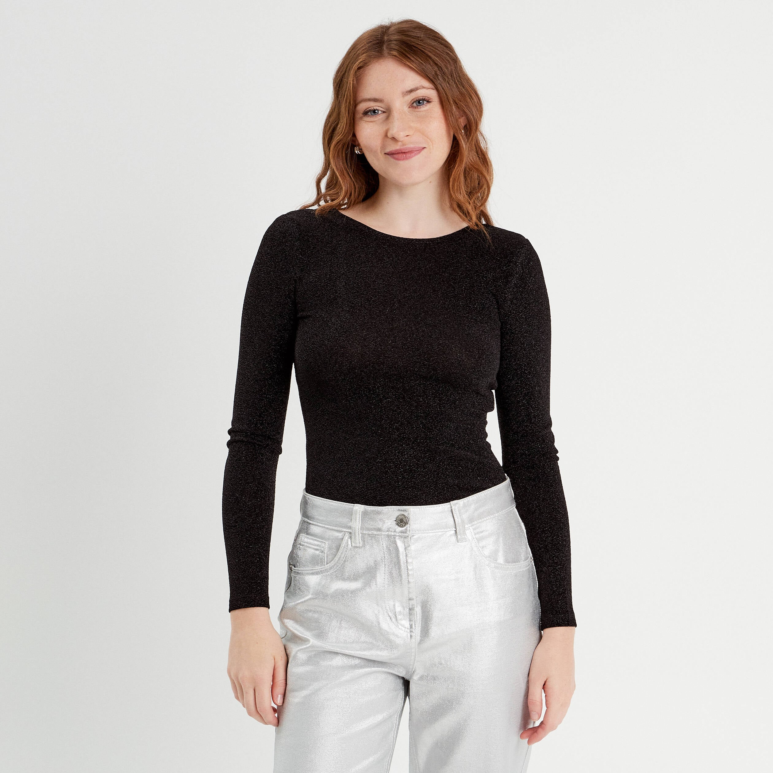 Body manches longues noir femme