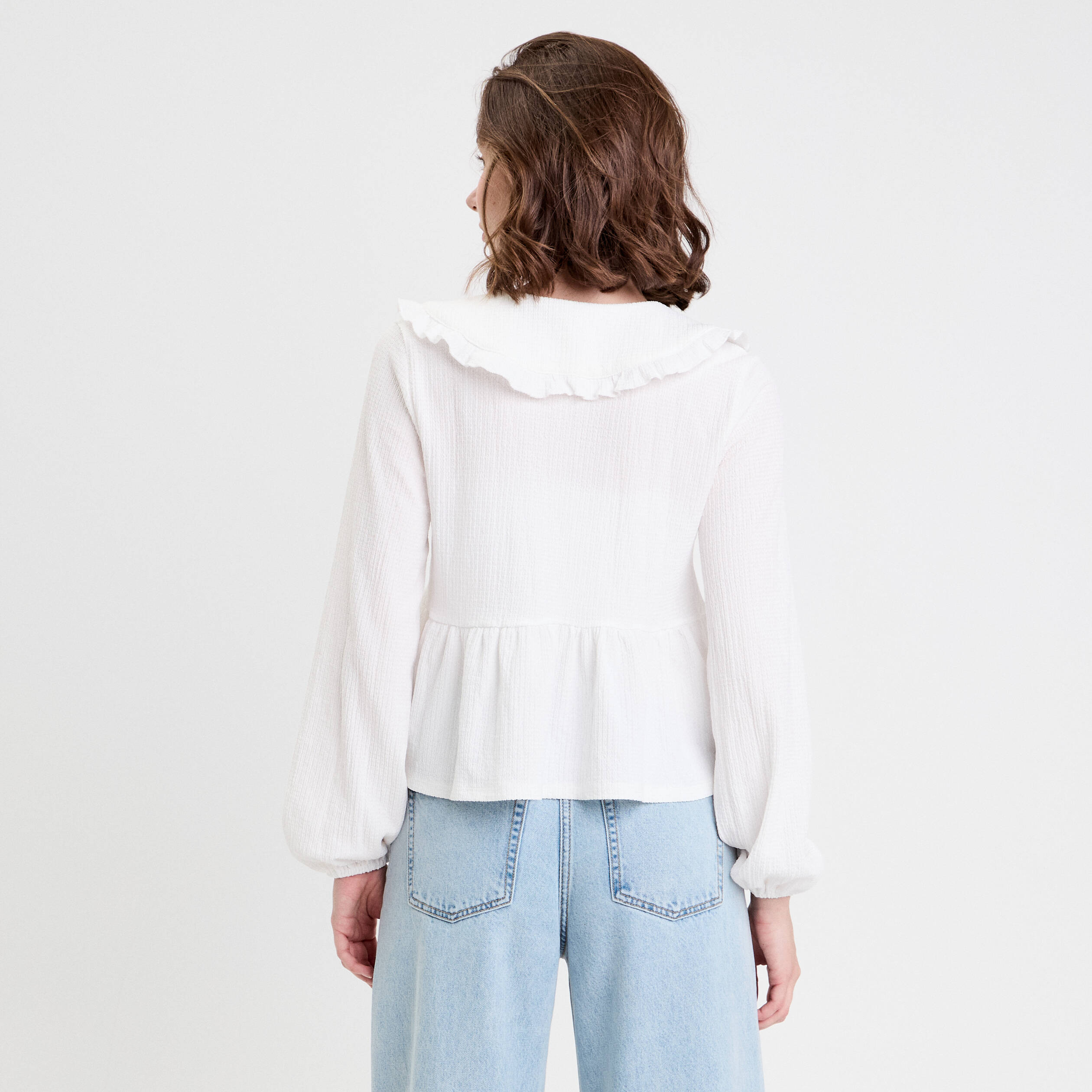 blouse ajustee manches longues ecru femme Blouse ajustée manches longues ecru femme