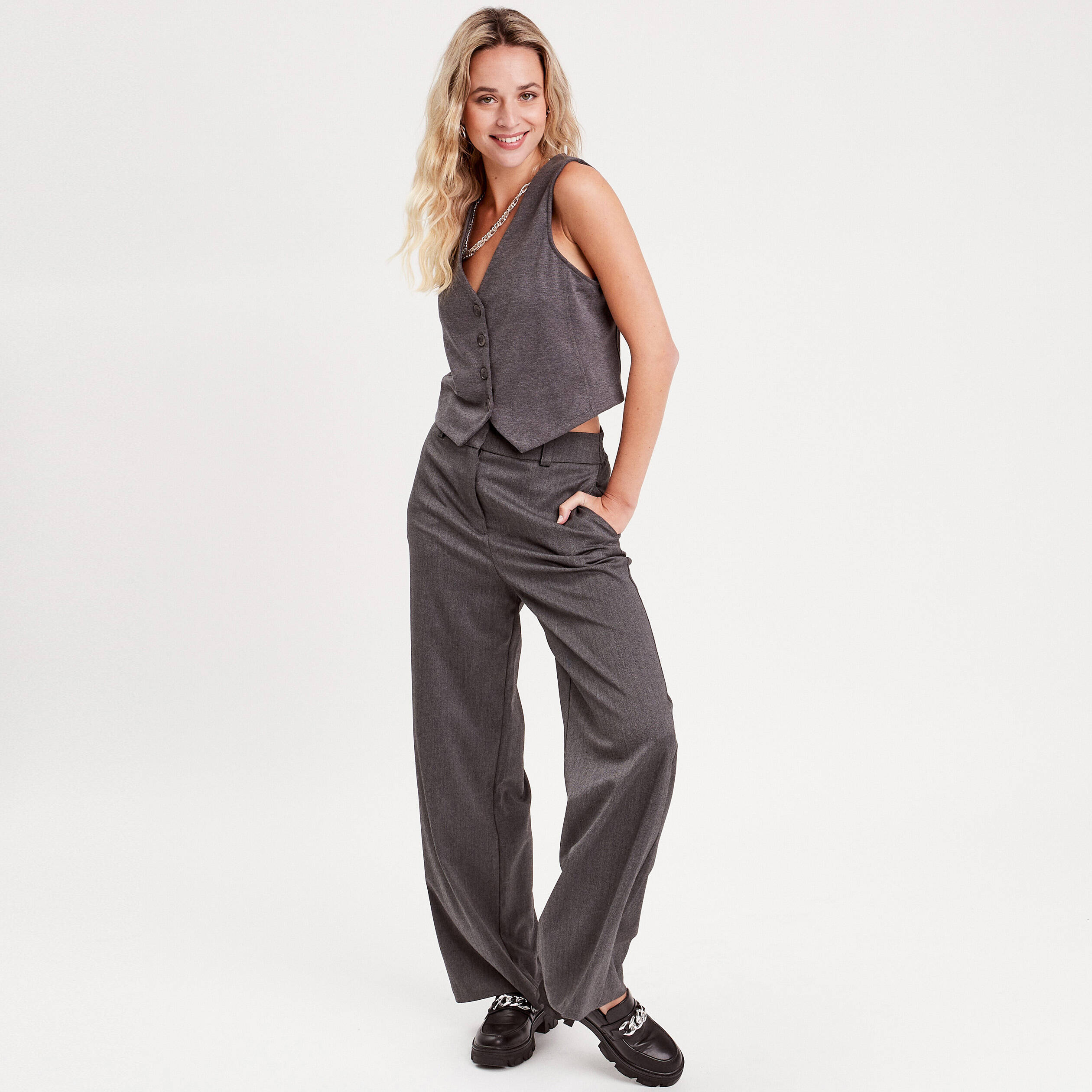 veston sans manches gris clair femme Veston sans manches gris clair femme