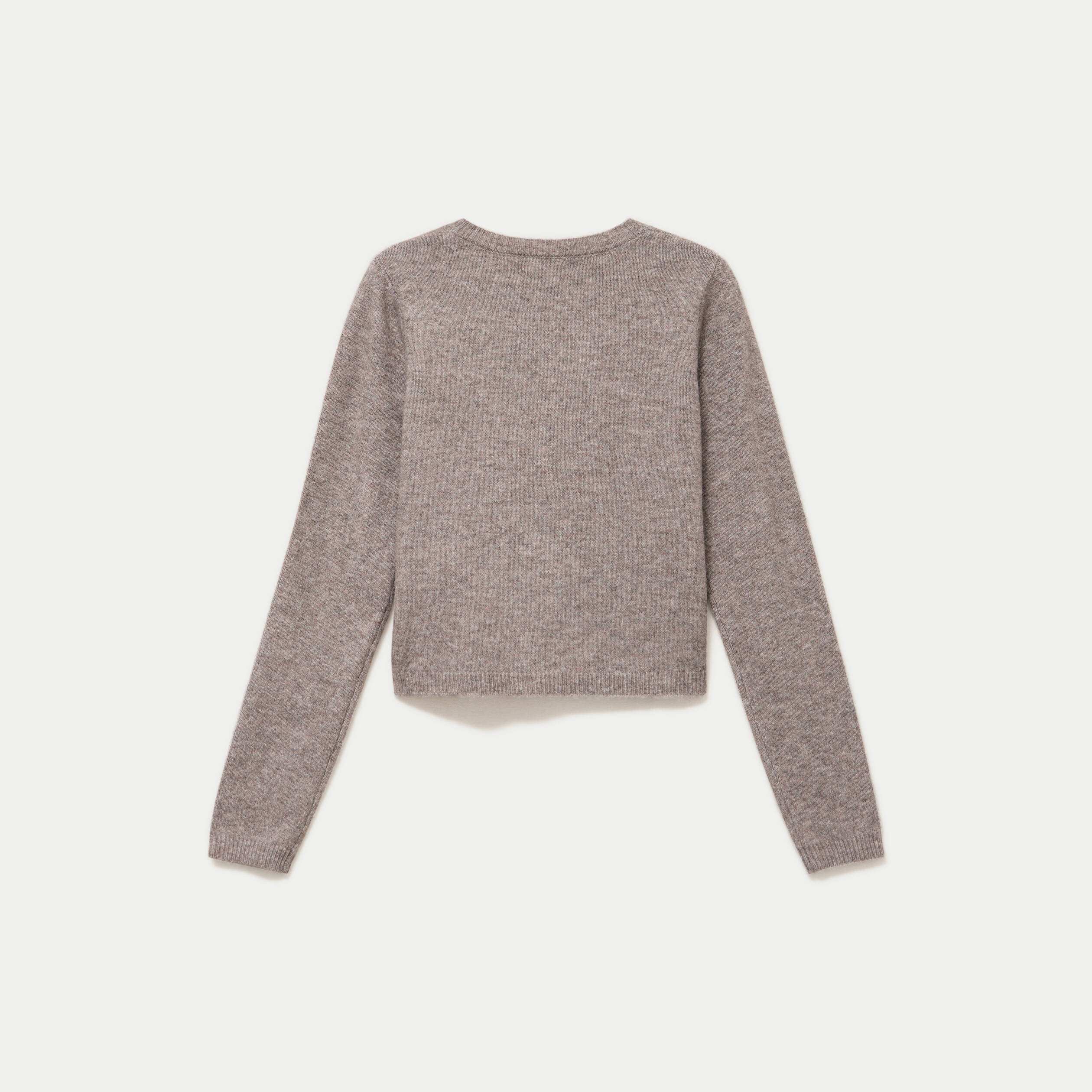 Gilet boutonn&eacute; manches longues taupe femme